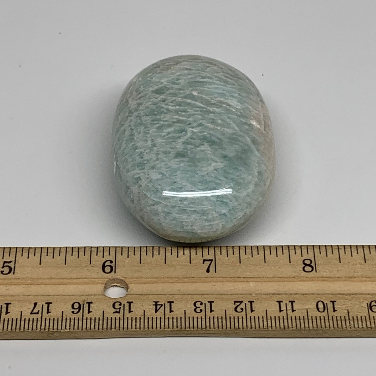 101.4g, 2.5"x"x1.7"x1", Natural Amazonite Palm-Stone Tumbled Polished, B34660