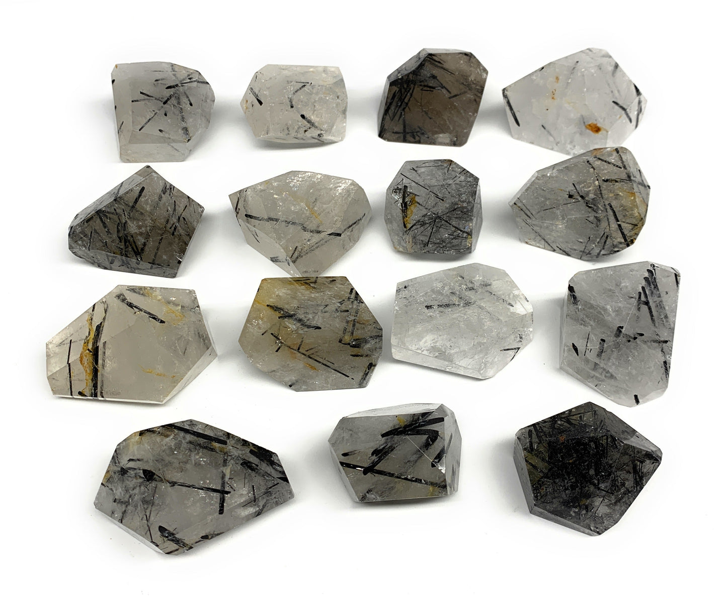 2.59 lb, 1.2"-2.6", 15 pcs, Black Tourmaline Rutile Quartz Crystal Freeform, B27