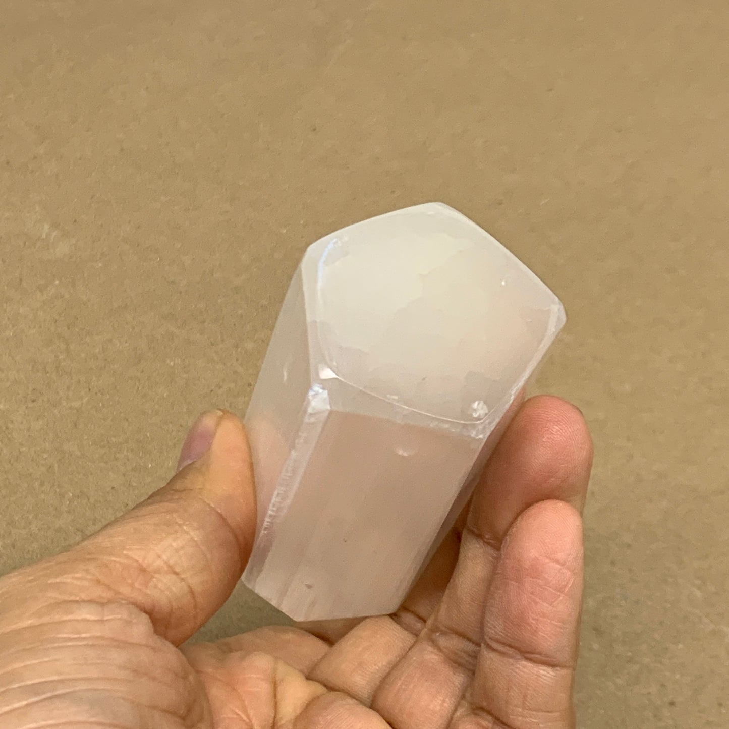 192g, 3.9"x1.5", Selenite (Satin Spar) Crystal Tower Point, B36036