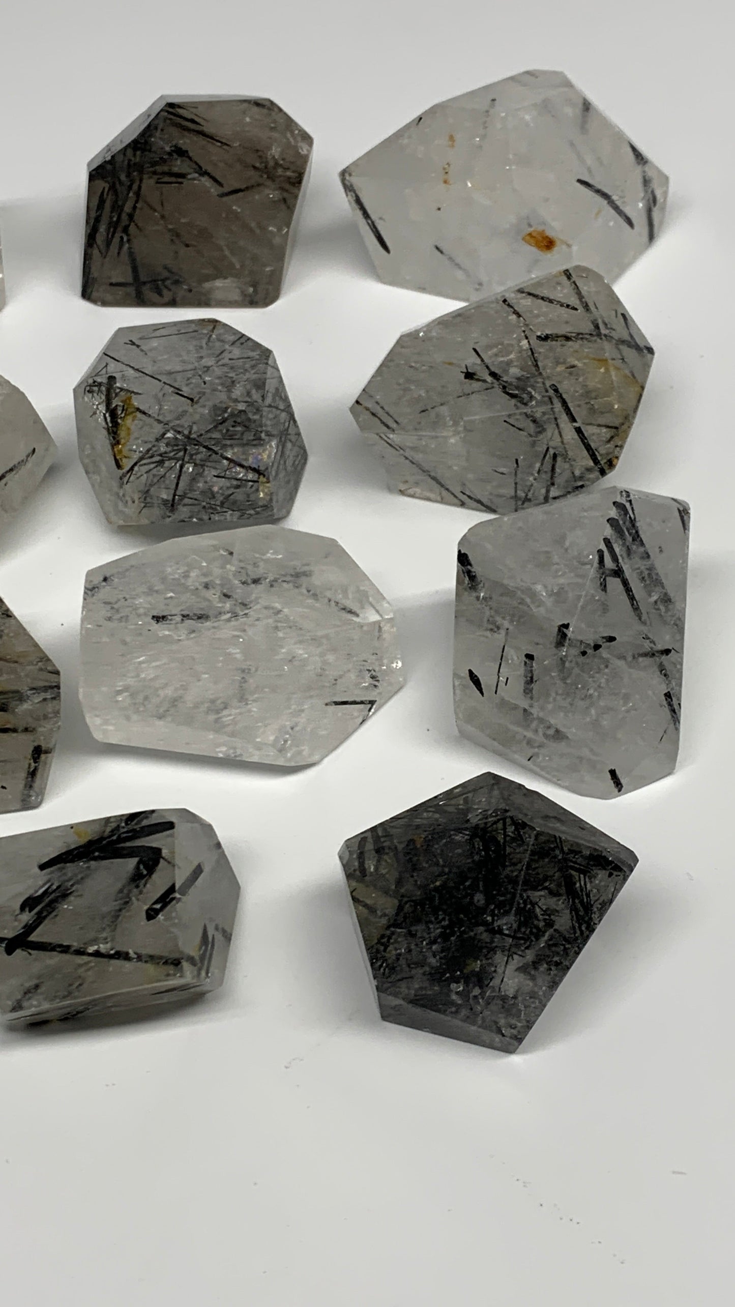 2.59 lb, 1.2"-2.6", 15 pcs, Black Tourmaline Rutile Quartz Crystal Freeform, B27