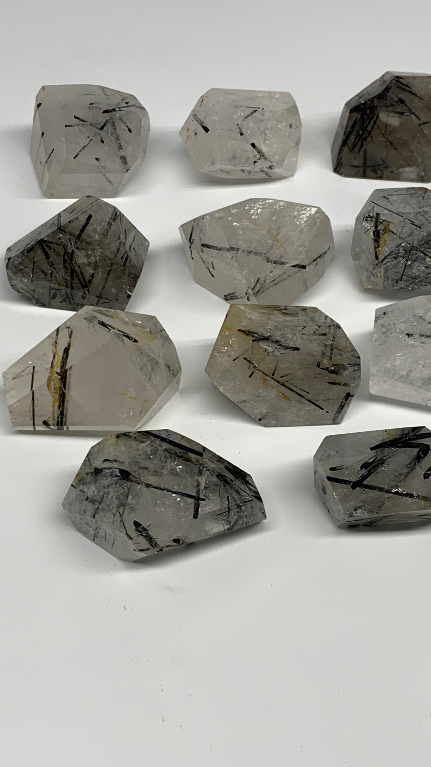 2.59 lb, 1.2"-2.6", 15 pcs, Black Tourmaline Rutile Quartz Crystal Freeform, B27