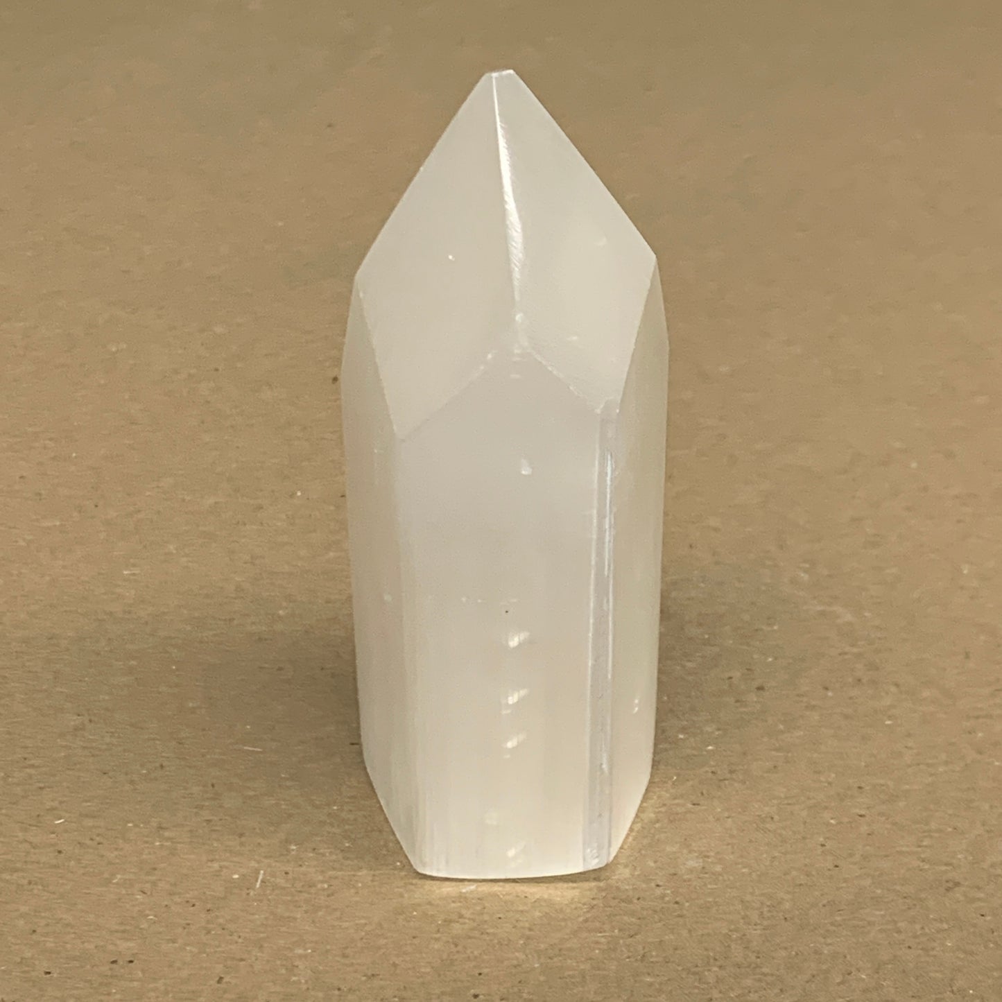 192g, 3.9"x1.5", Selenite (Satin Spar) Crystal Tower Point, B36036