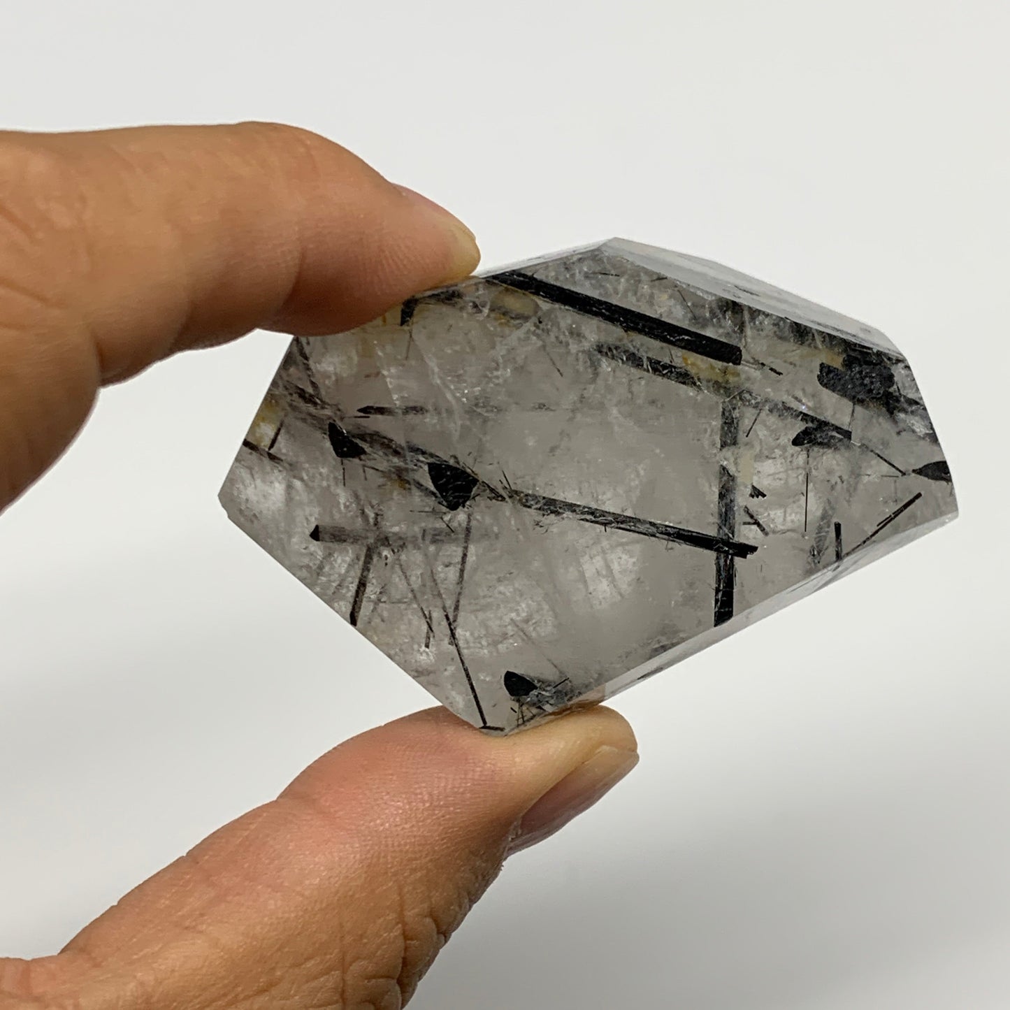 2.59 lb, 1.2"-2.6", 15 pcs, Black Tourmaline Rutile Quartz Crystal Freeform, B27