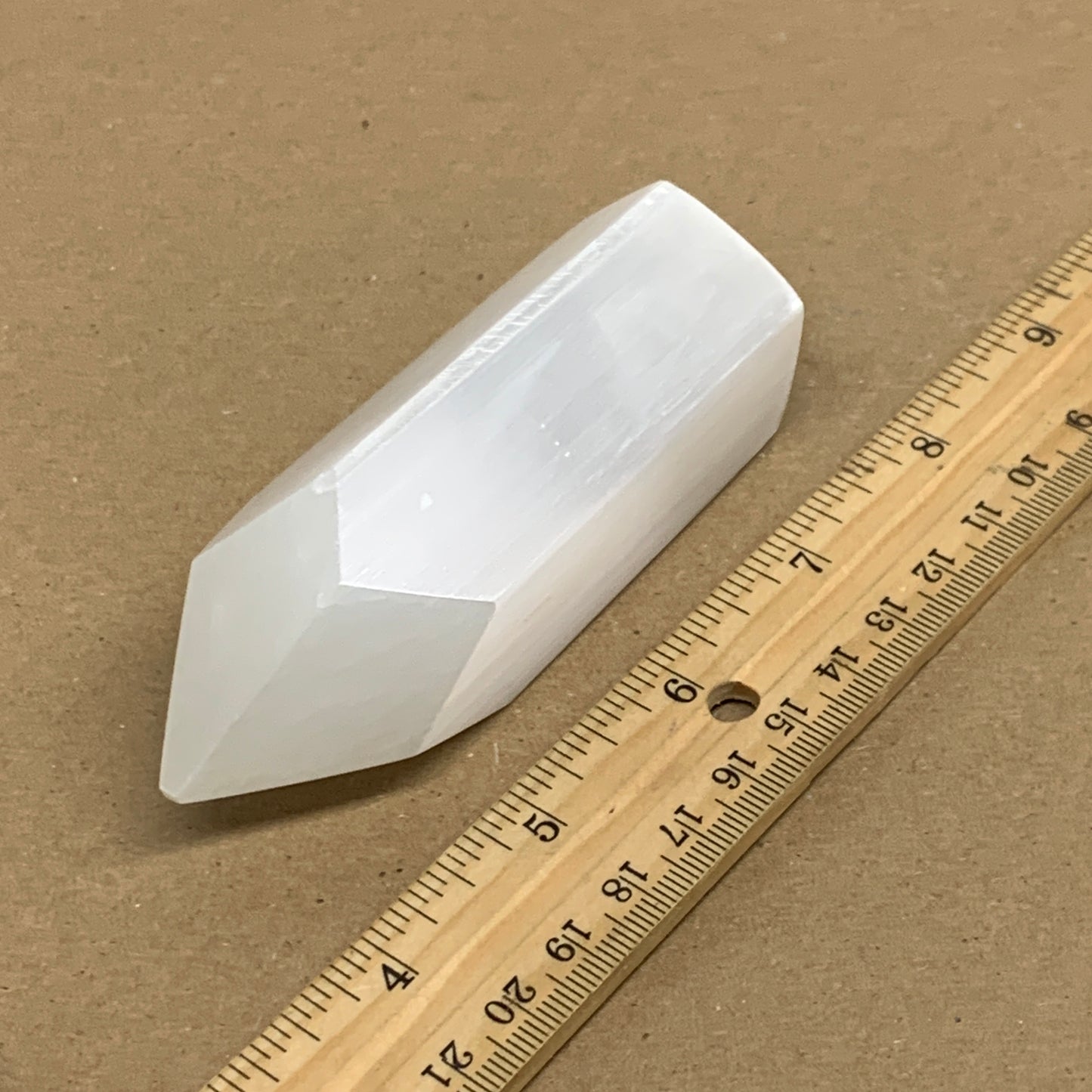 192g, 3.9"x1.5", Selenite (Satin Spar) Crystal Tower Point, B36036