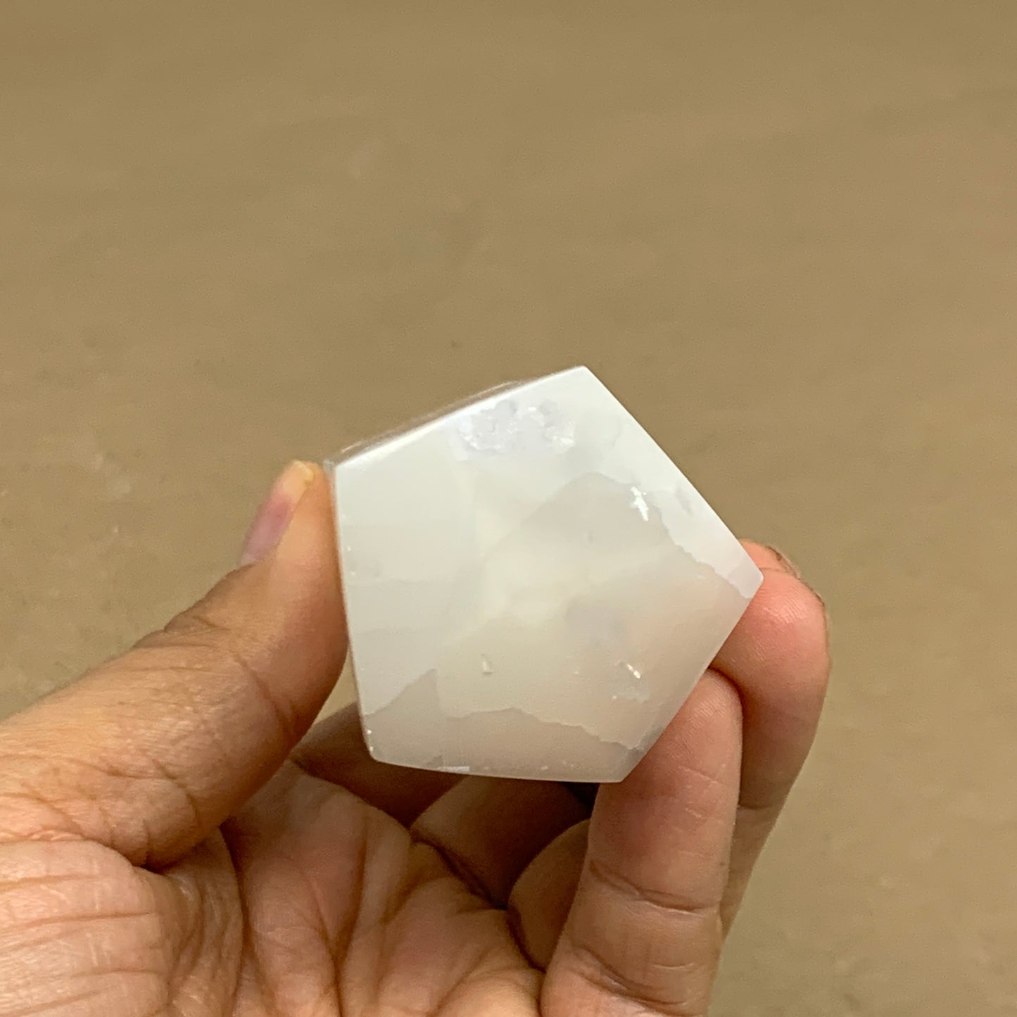 212.6g, 3.9"x1.5", Selenite (Satin Spar) Crystal Tower Point, B36038