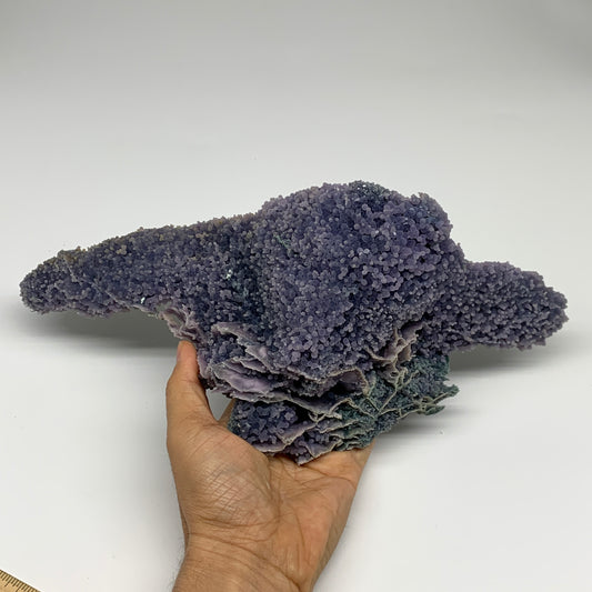 4.17 lbs, 14.1"x5.1"x3.8", Rough Grape Agate Crystal Mineral Specimens,B32607