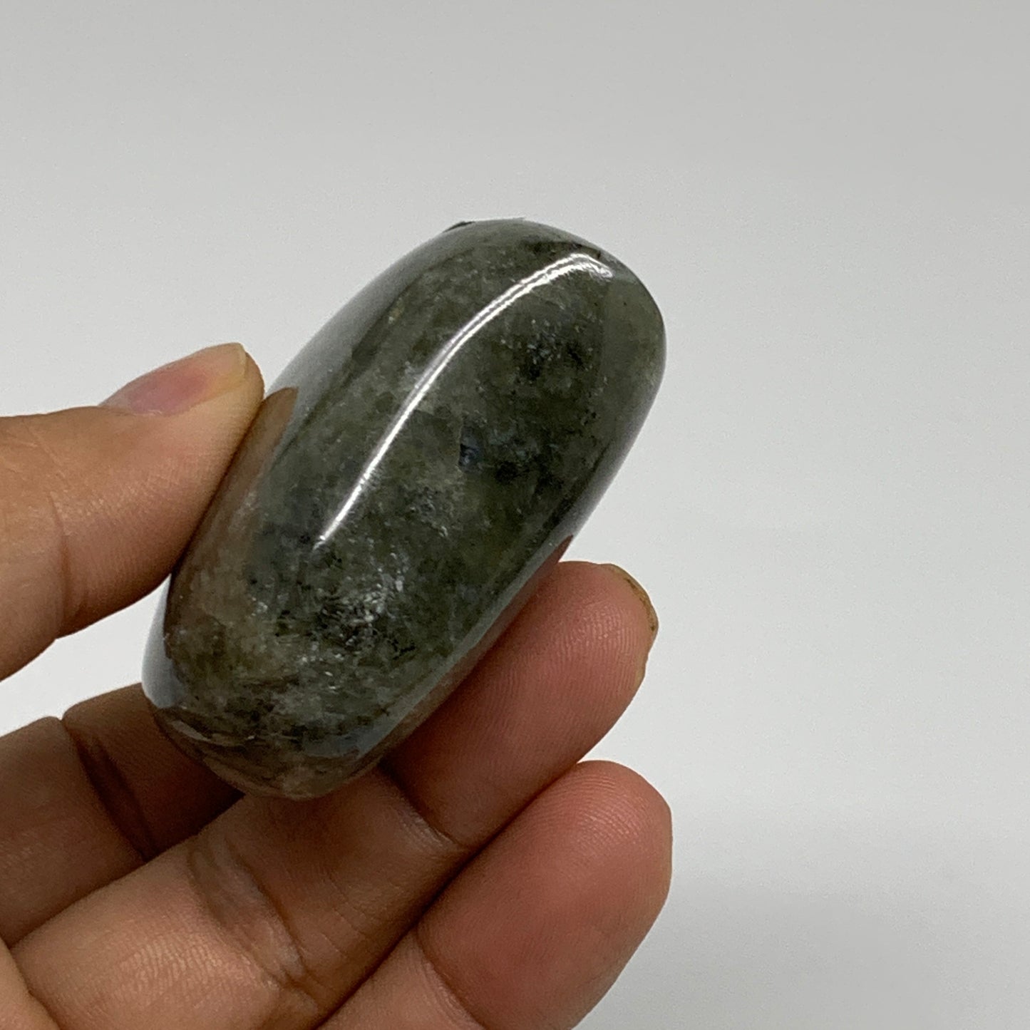 106.8g, 2.1"x2.2"x1", Natural Labradorite Heart Polished Crystal, B35437