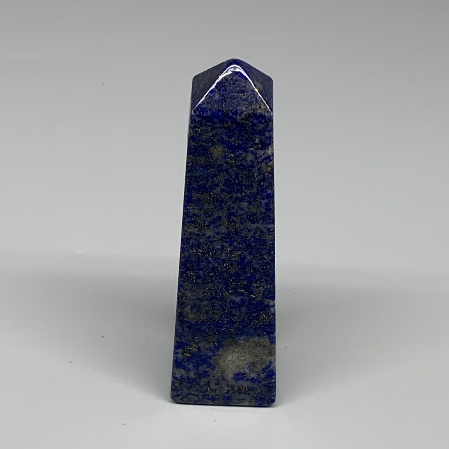 234.1g, 4.3"x1.2"x1.2", Natural Lapis Lazuli Tower Point Obelisk Afghanistan,B30