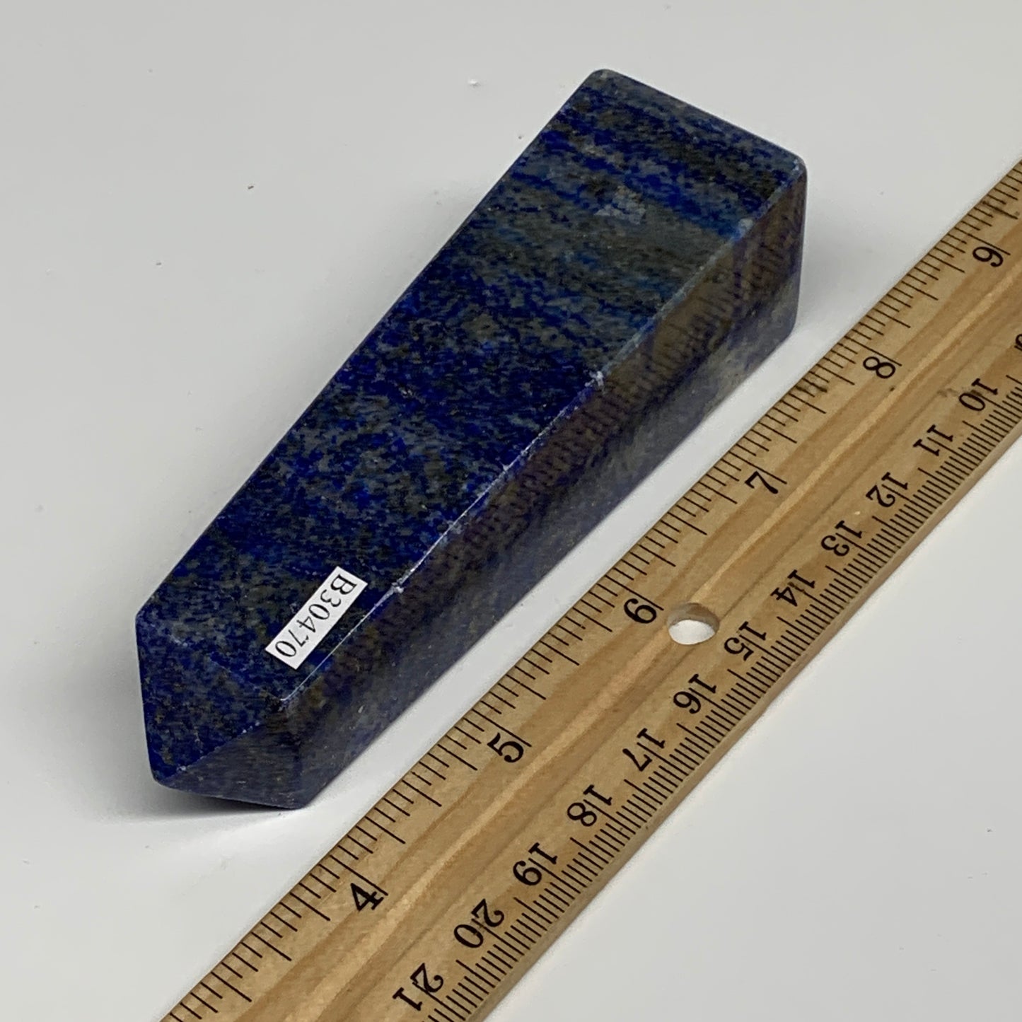 234.1g, 4.3"x1.2"x1.2", Natural Lapis Lazuli Tower Point Obelisk Afghanistan,B30