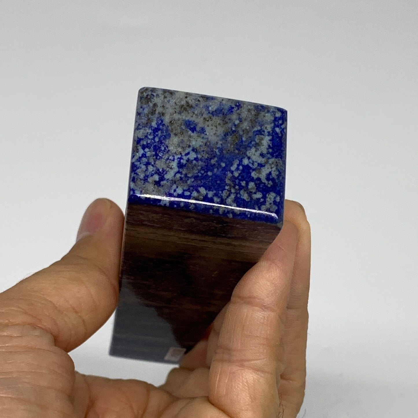242.8g, 5"x1.1"x1.2", Natural Lapis Lazuli Tower Point Obelisk Afghanistan,B3047