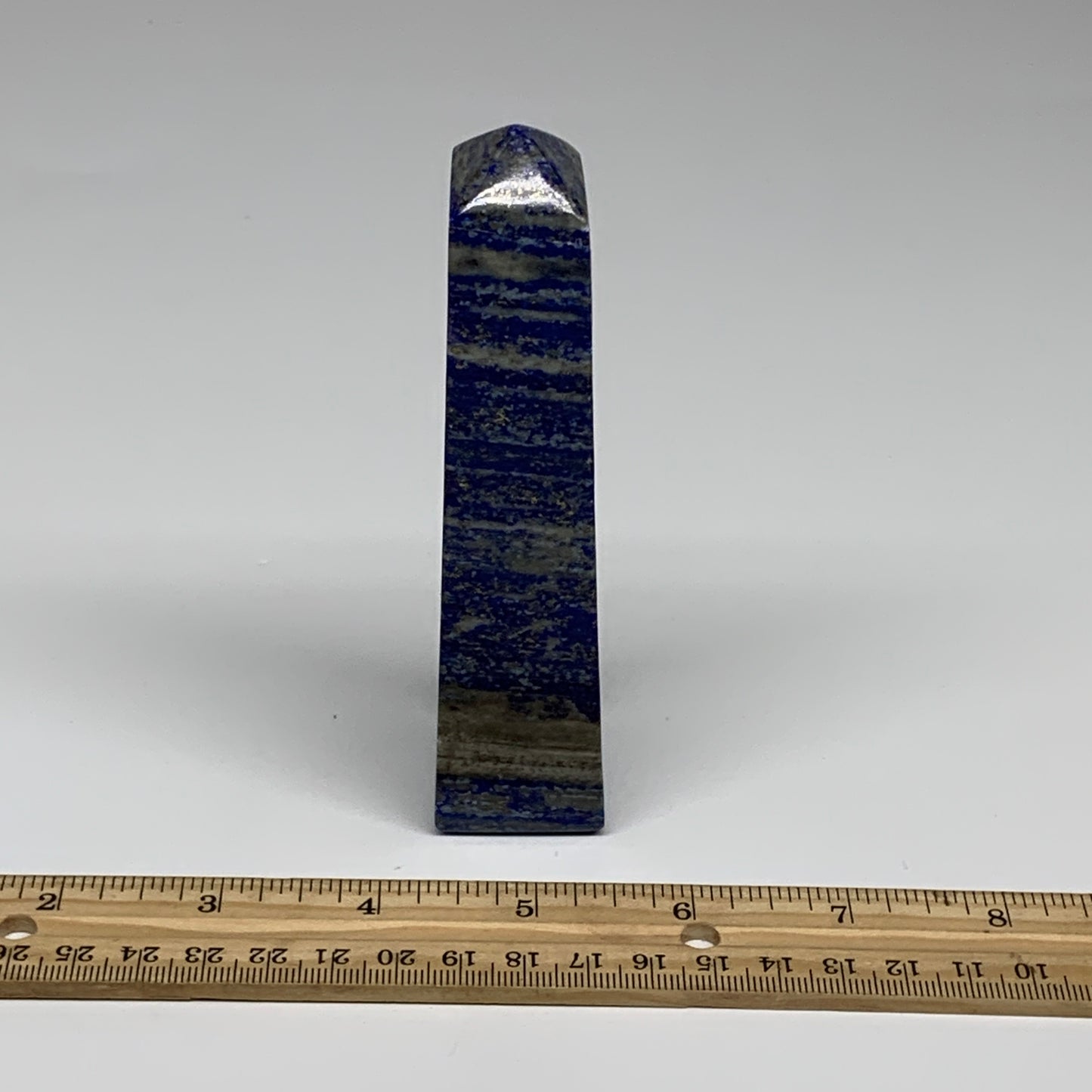 242.8g, 5"x1.1"x1.2", Natural Lapis Lazuli Tower Point Obelisk Afghanistan,B3047