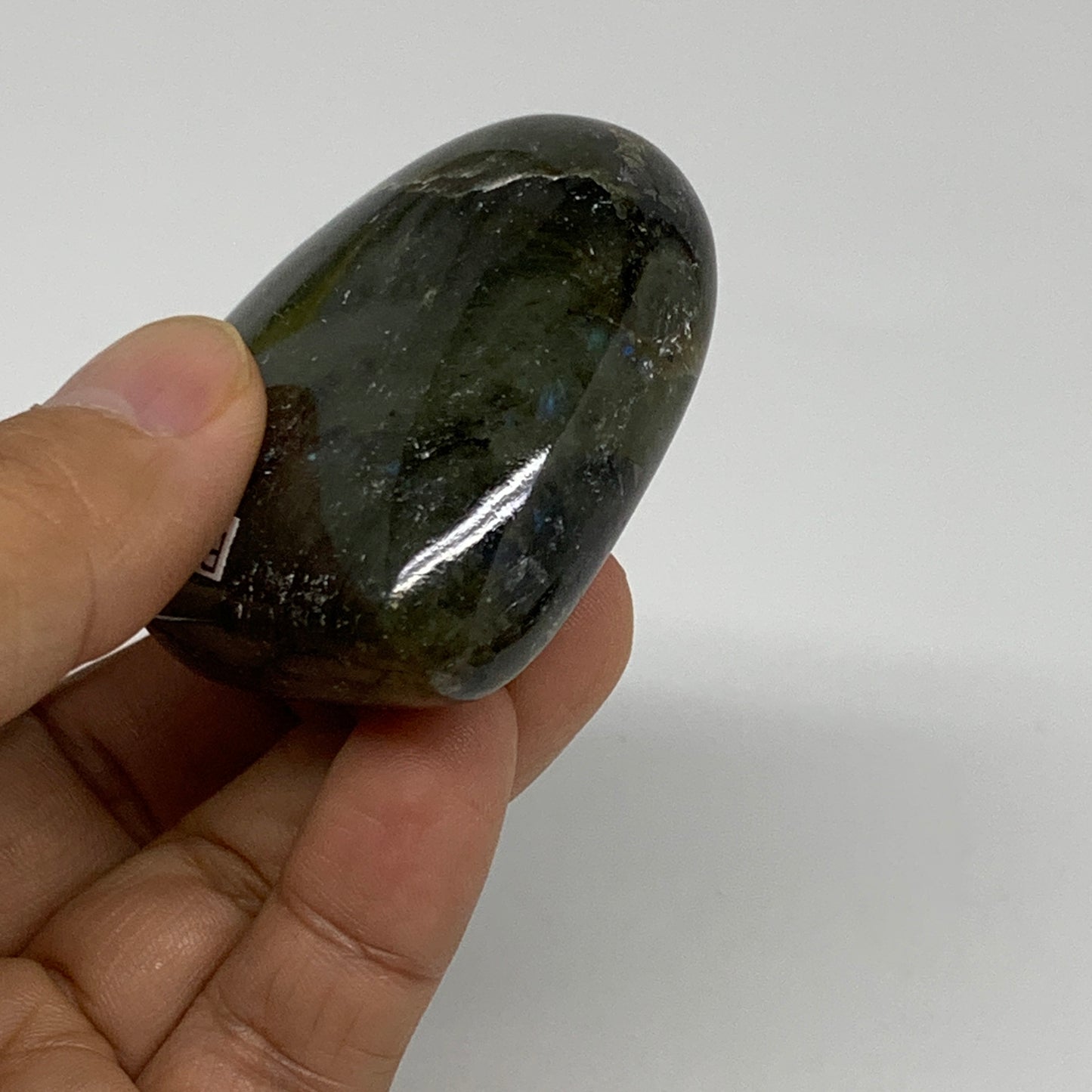 95.3g, 2.1"x2.2"x0.9", Natural Labradorite Heart Polished Crystal, B35441