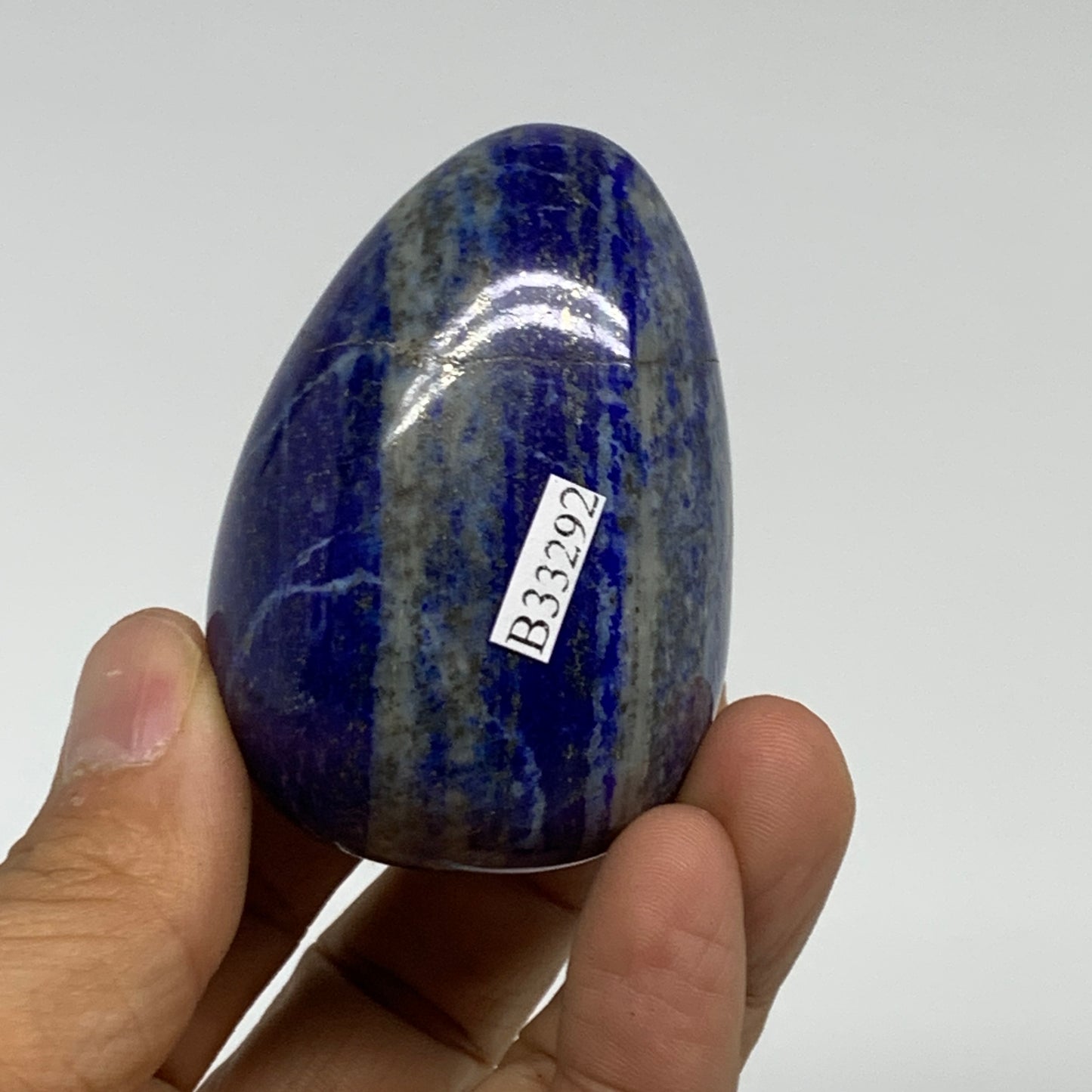 161.1g, 2.4"x1.6", Natural Lapis Lazuli Egg Polished @Afghanistan, B33292
