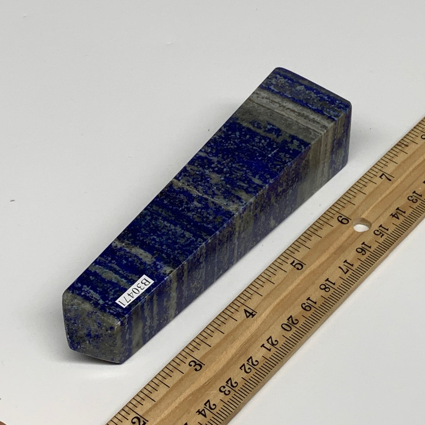 242.8g, 5"x1.1"x1.2", Natural Lapis Lazuli Tower Point Obelisk Afghanistan,B3047