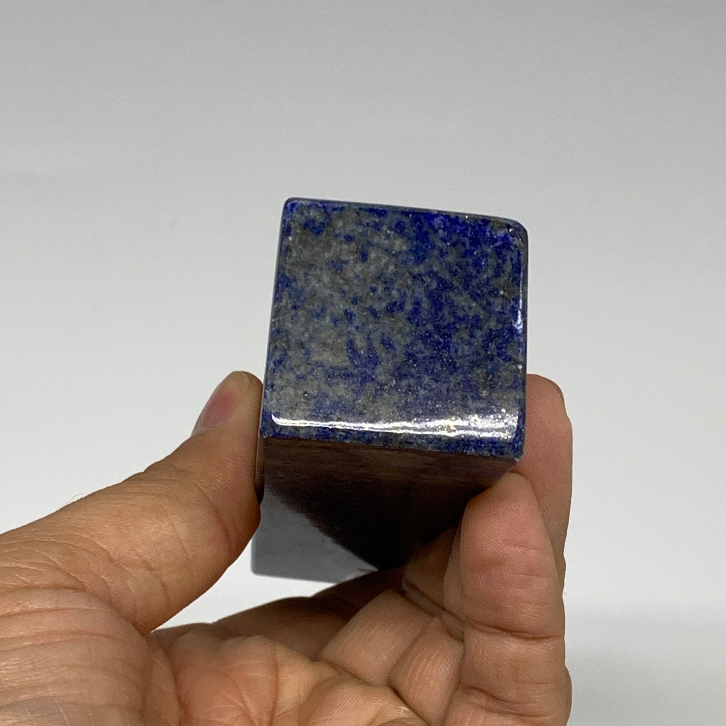 281.4g, 4.7"x1.3"x1.3", Natural Lapis Lazuli Tower Point Obelisk Afghanistan,B30