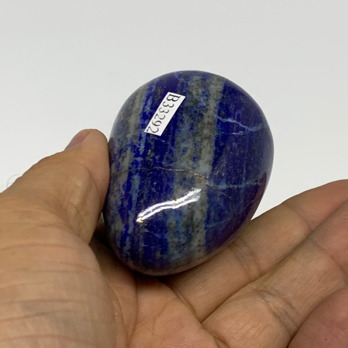 161.1g, 2.4"x1.6", Natural Lapis Lazuli Egg Polished @Afghanistan, B33292