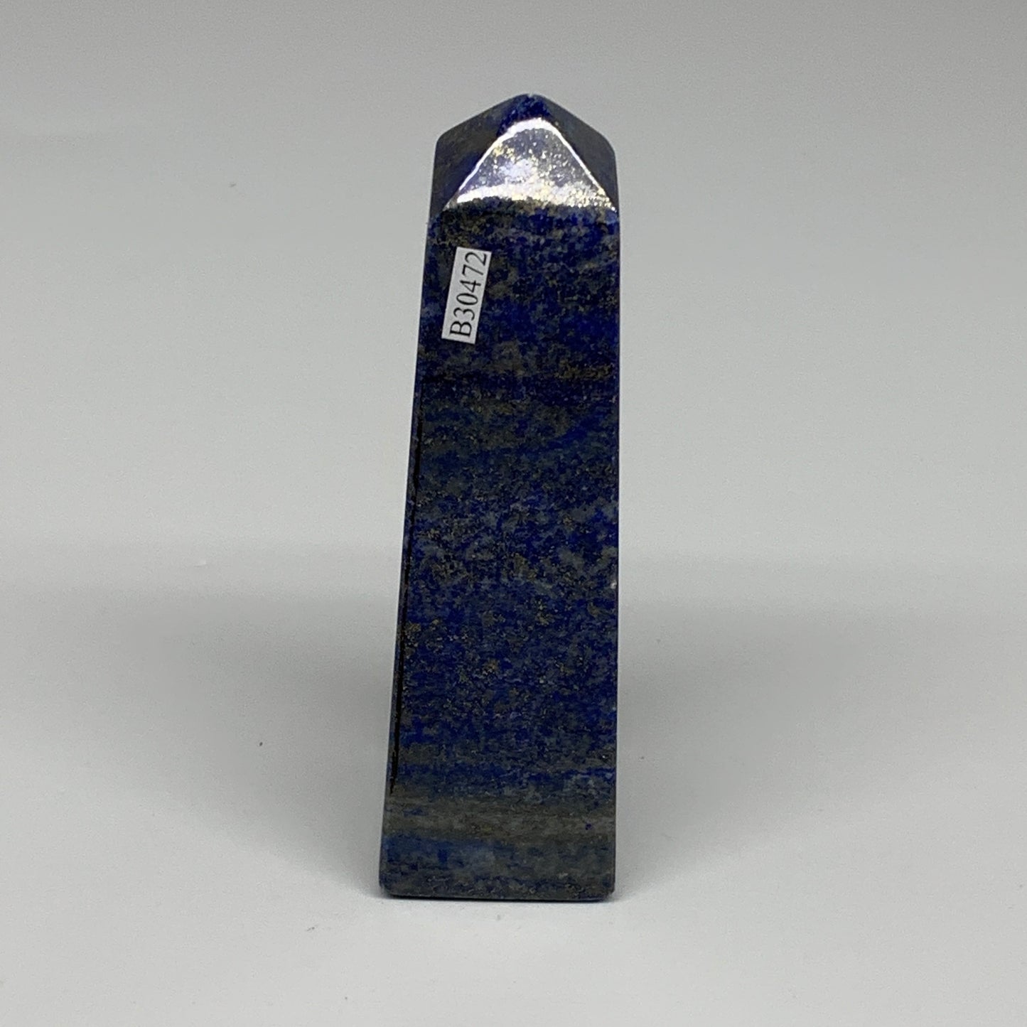281.4g, 4.7"x1.3"x1.3", Natural Lapis Lazuli Tower Point Obelisk Afghanistan,B30