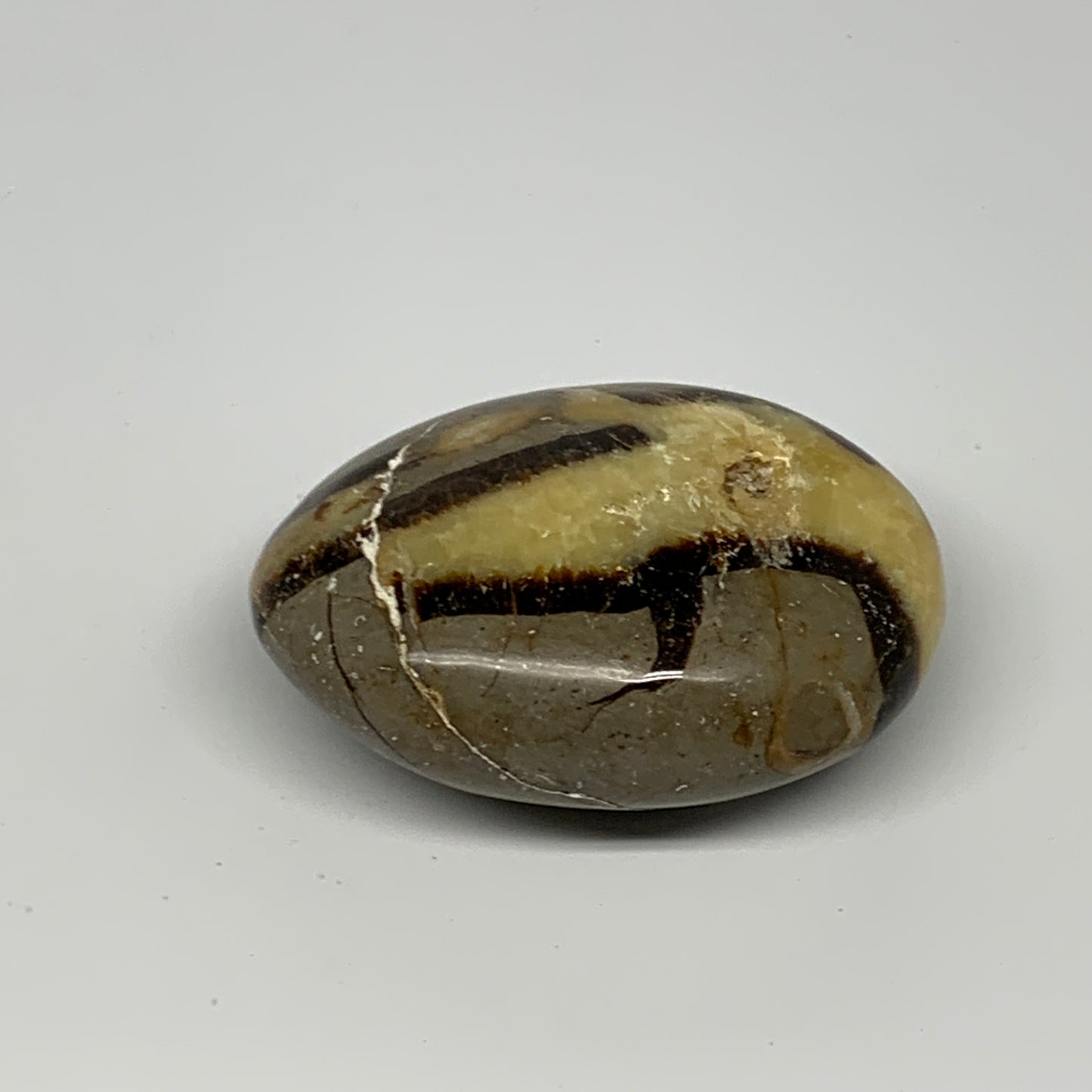 116.2g,2.5"x1.9"x1.1", Septarian Nodule Palm-Stone Polished Reiki Crystal, B2826