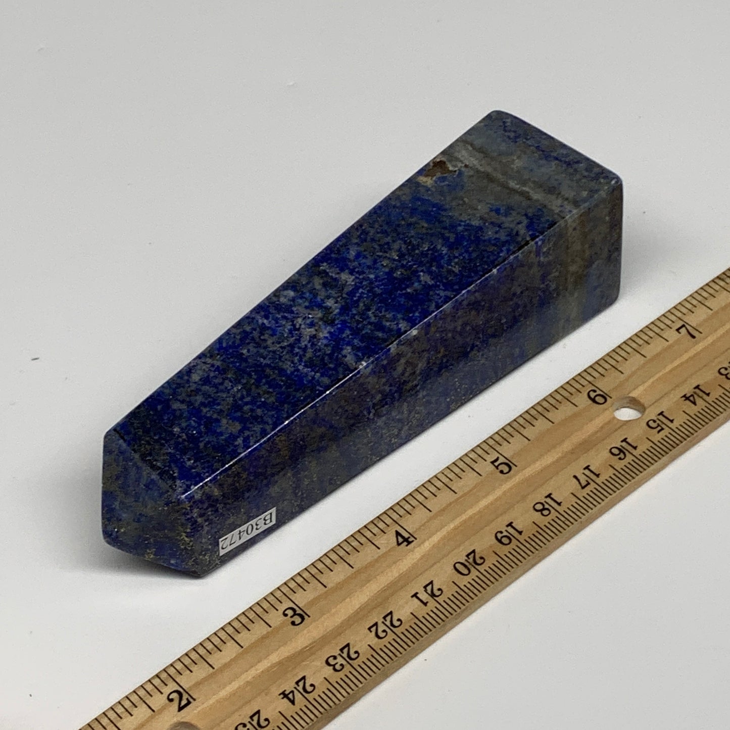 281.4g, 4.7"x1.3"x1.3", Natural Lapis Lazuli Tower Point Obelisk Afghanistan,B30