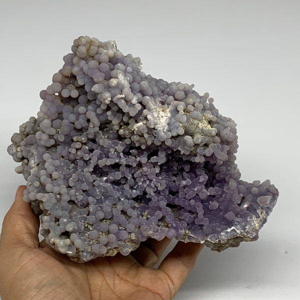3.37 lbs, 6.2"x5.4"x4.3", Rough Grape Agate Crystal Mineral Specimens,B32612