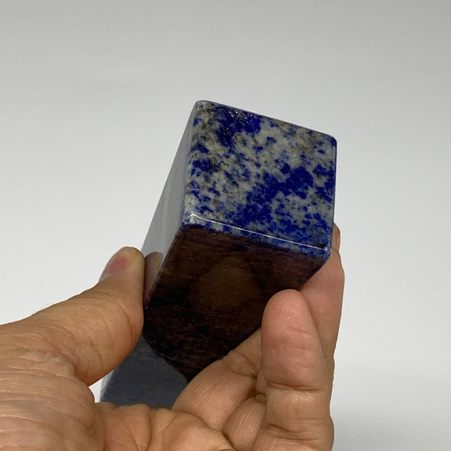 267.4g, 4.8"x1.3"x1.3", Natural Lapis Lazuli Tower Point Obelisk Afghanistan,B30