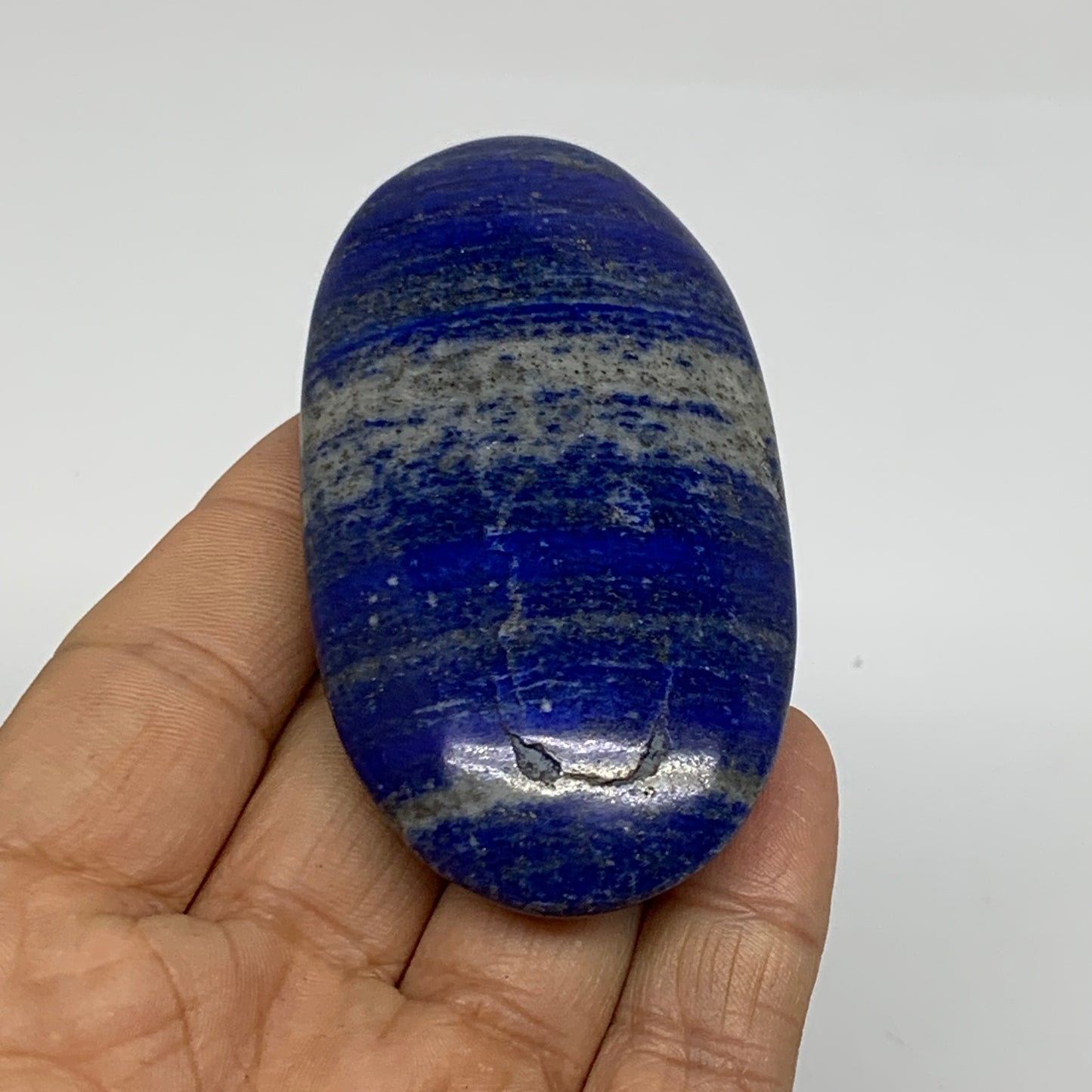98.8g, 3.1"x1.6"x0.7", Natural Lapis Lazuli Palm Stone @Afghanistan, B36819