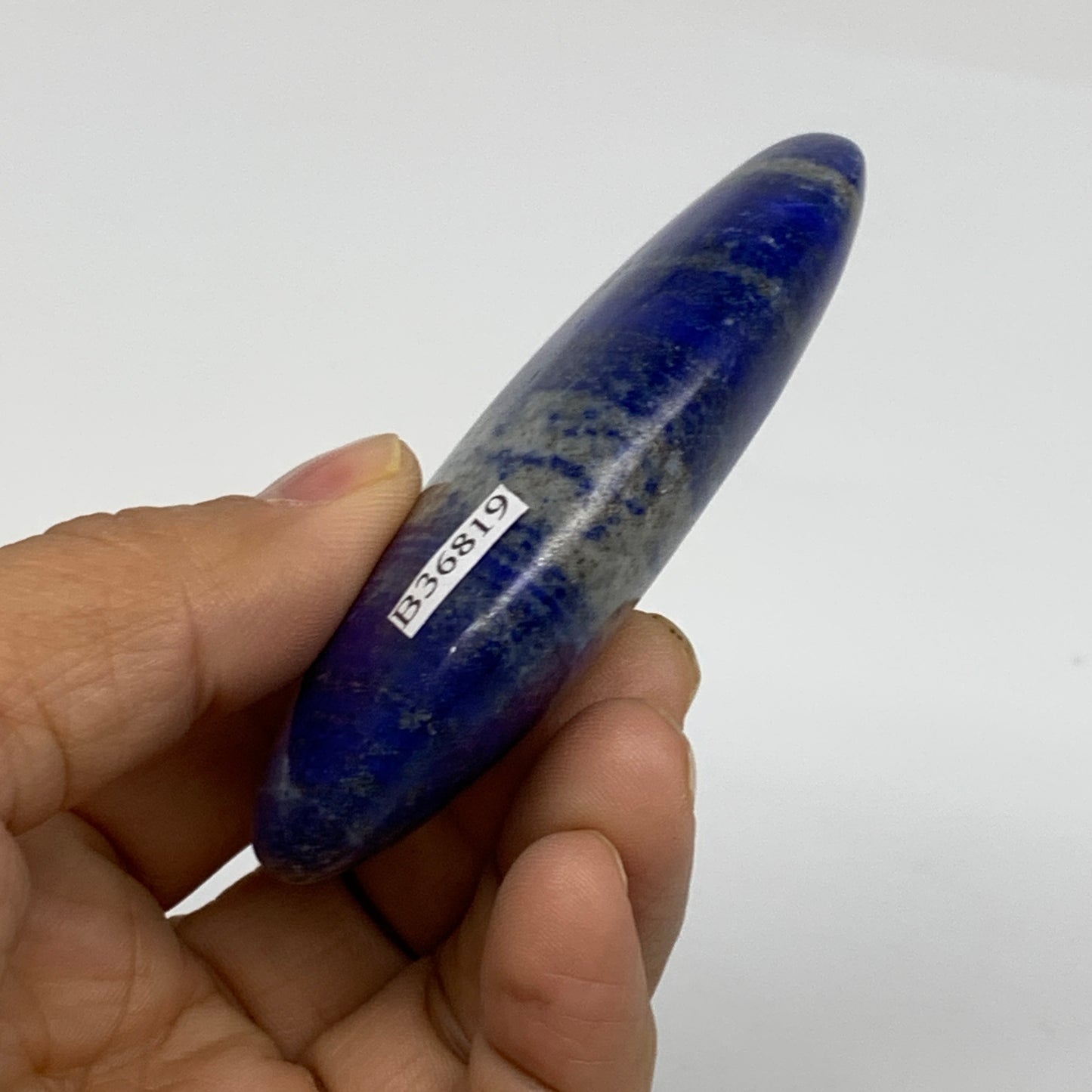 98.8g, 3.1"x1.6"x0.7", Natural Lapis Lazuli Palm Stone @Afghanistan, B36819