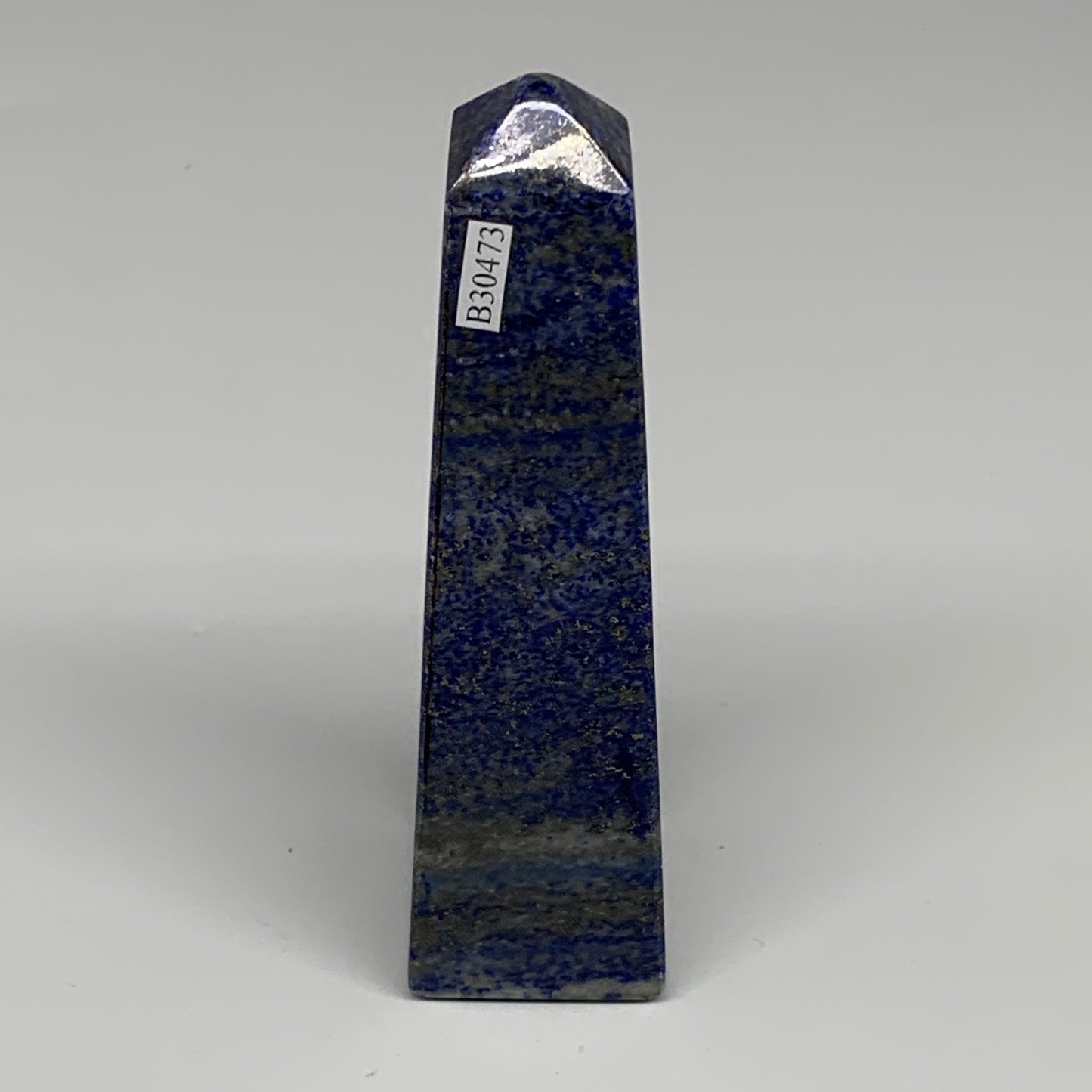 267.4g, 4.8"x1.3"x1.3", Natural Lapis Lazuli Tower Point Obelisk Afghanistan,B30