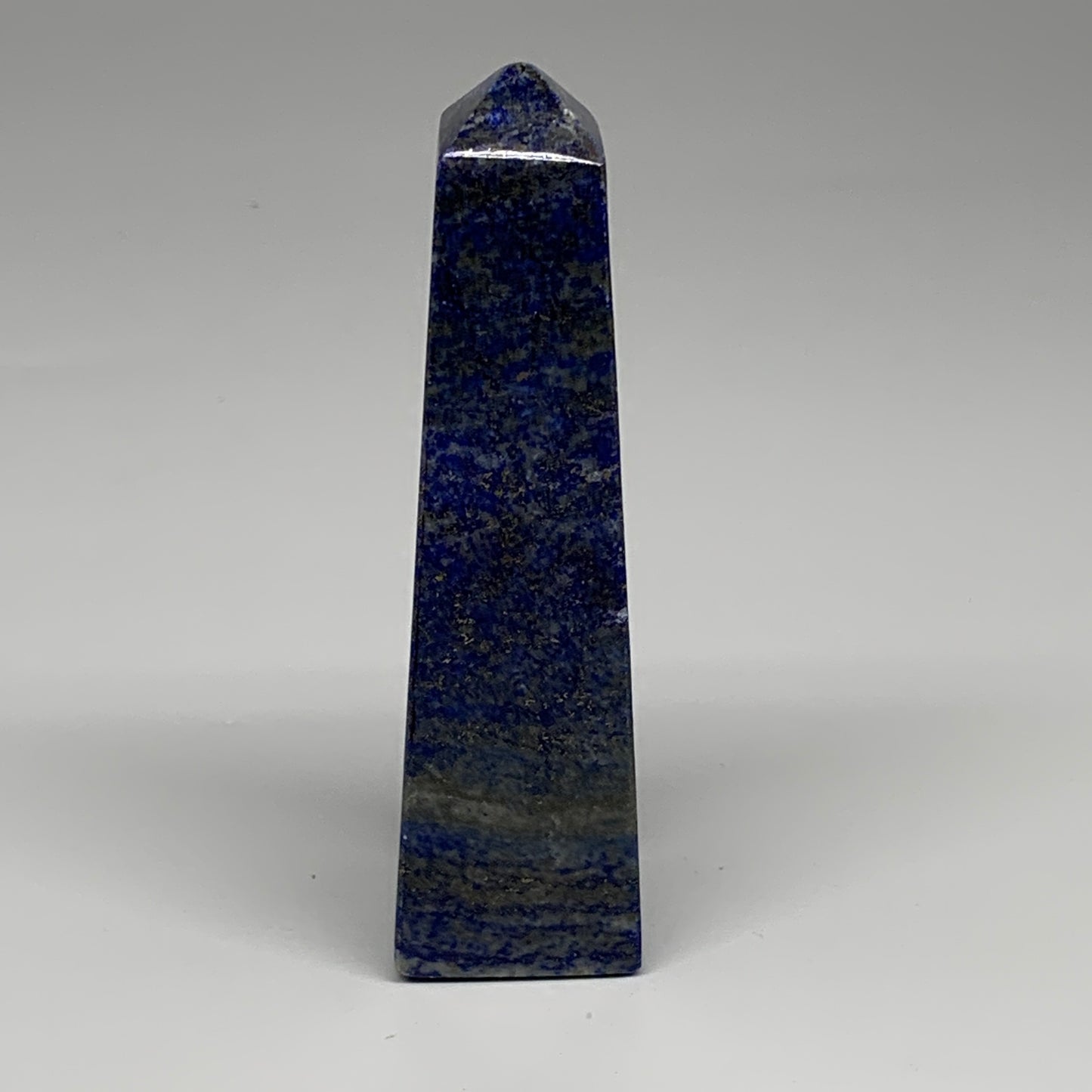 267.4g, 4.8"x1.3"x1.3", Natural Lapis Lazuli Tower Point Obelisk Afghanistan,B30
