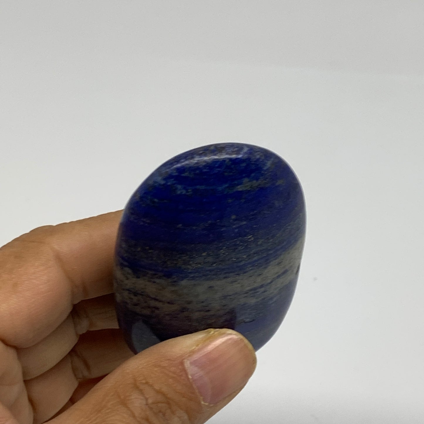 98.8g, 3.1"x1.6"x0.7", Natural Lapis Lazuli Palm Stone @Afghanistan, B36819