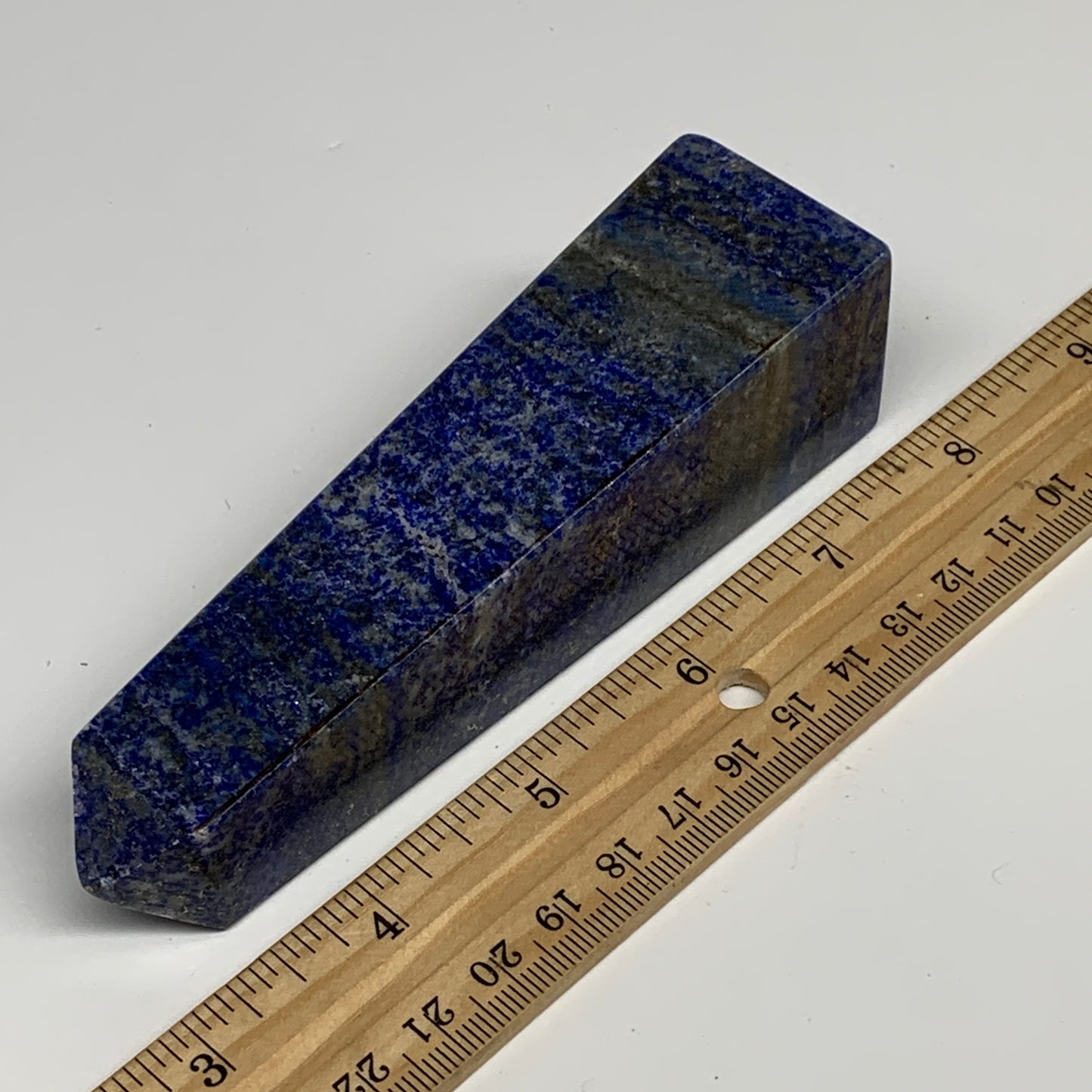 267.4g, 4.8"x1.3"x1.3", Natural Lapis Lazuli Tower Point Obelisk Afghanistan,B30