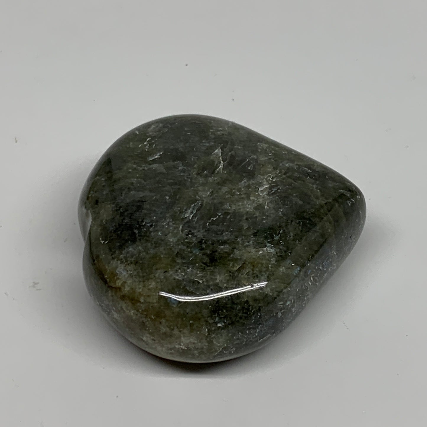 121.1g, 2.2"x2.4"x0.9", Natural Labradorite Heart Polished Crystal, B35443