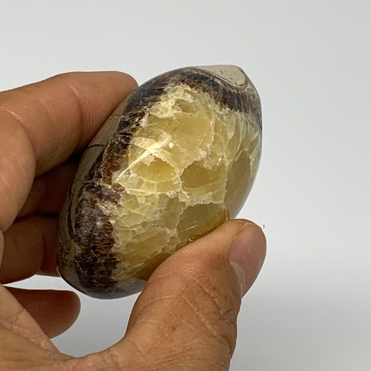 108.1g,2.3"x1.8"x1.2", Septarian Nodule Palm-Stone Polished Reiki, B28267