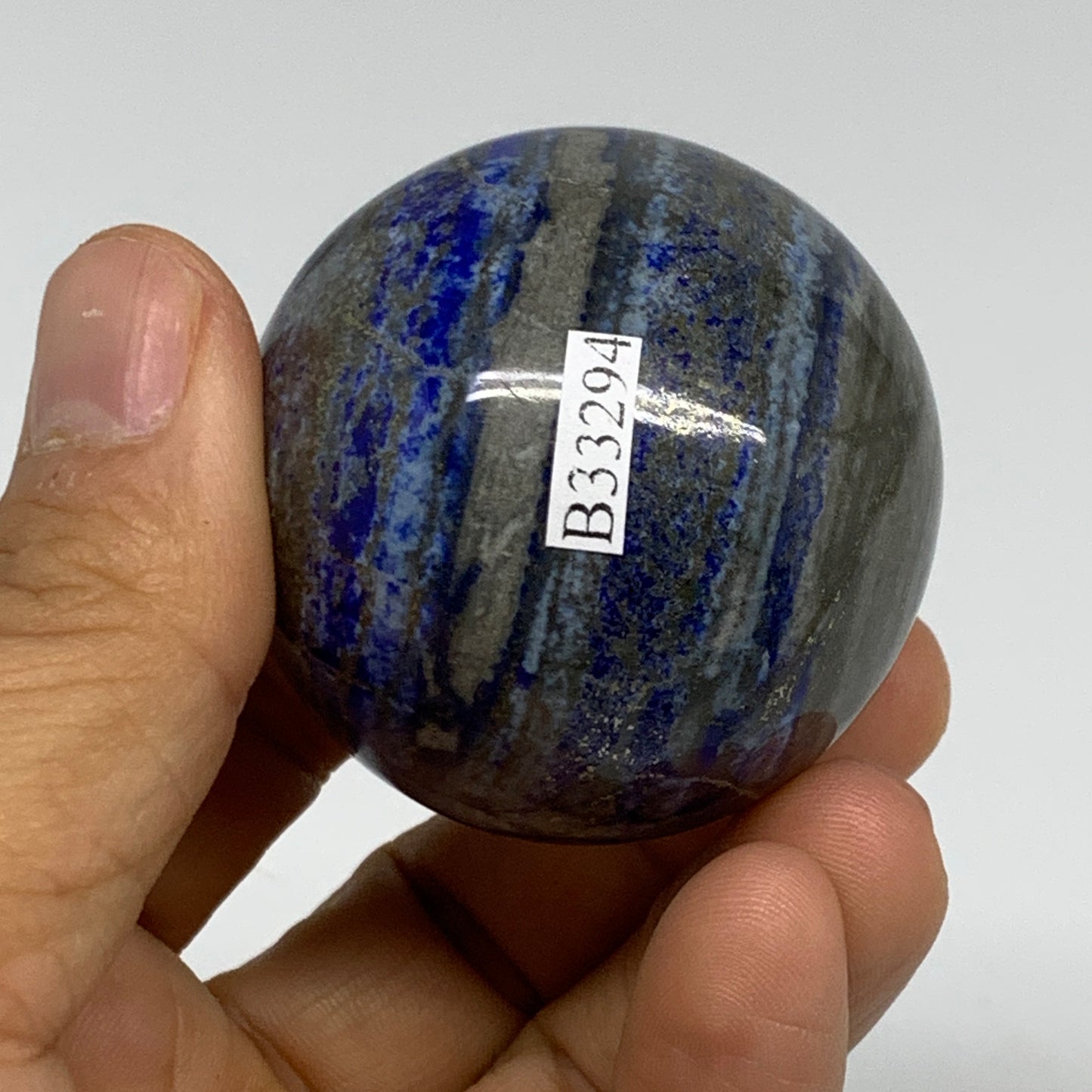 152.8g, 1.8" (45mm), Lapis Lazuli Sphere Ball Gemstone @Afghanistan, B33294