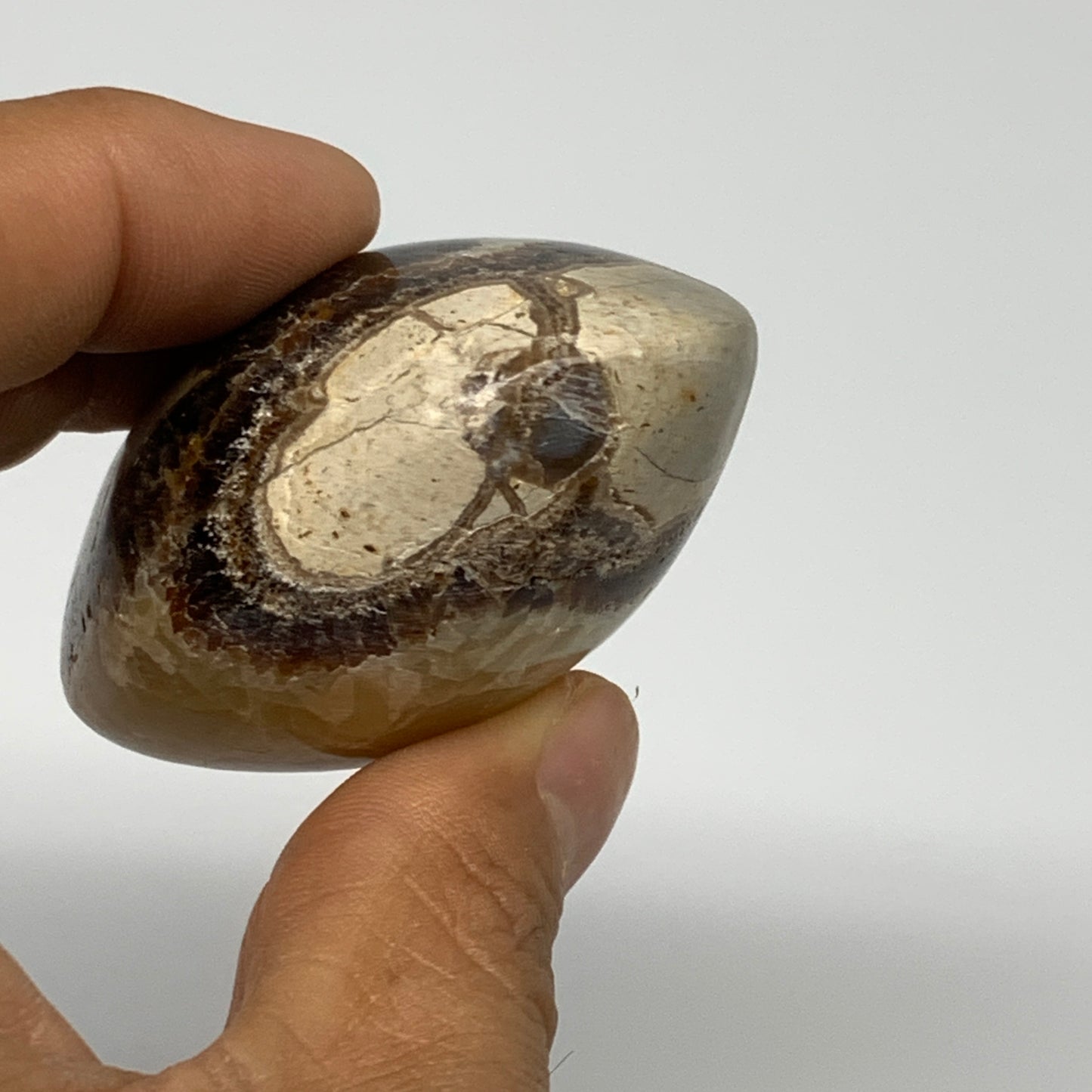 108.1g,2.3"x1.8"x1.2", Septarian Nodule Palm-Stone Polished Reiki, B28267