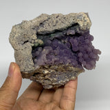 1.26 lbs, 3.9"x3.3"x3.1", Rough Grape Agate Crystal Mineral Specimens,B32613