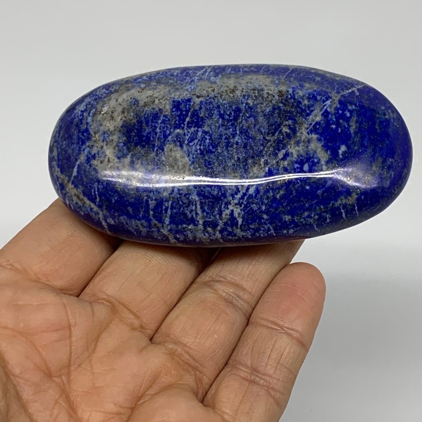 139.9g, 3.2"x1.8"x0.9", Natural Lapis Lazuli Palm Stone @Afghanistan, B36821