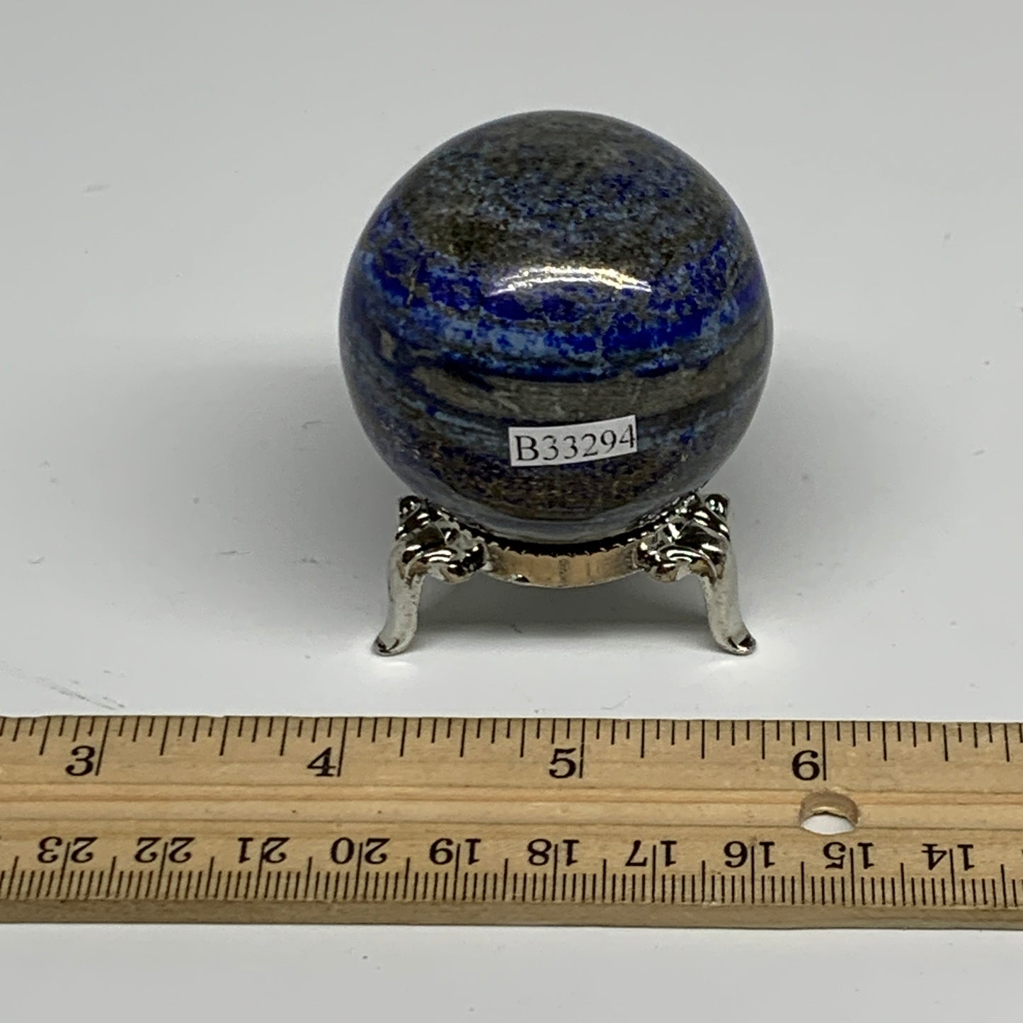 152.8g, 1.8" (45mm), Lapis Lazuli Sphere Ball Gemstone @Afghanistan, B33294