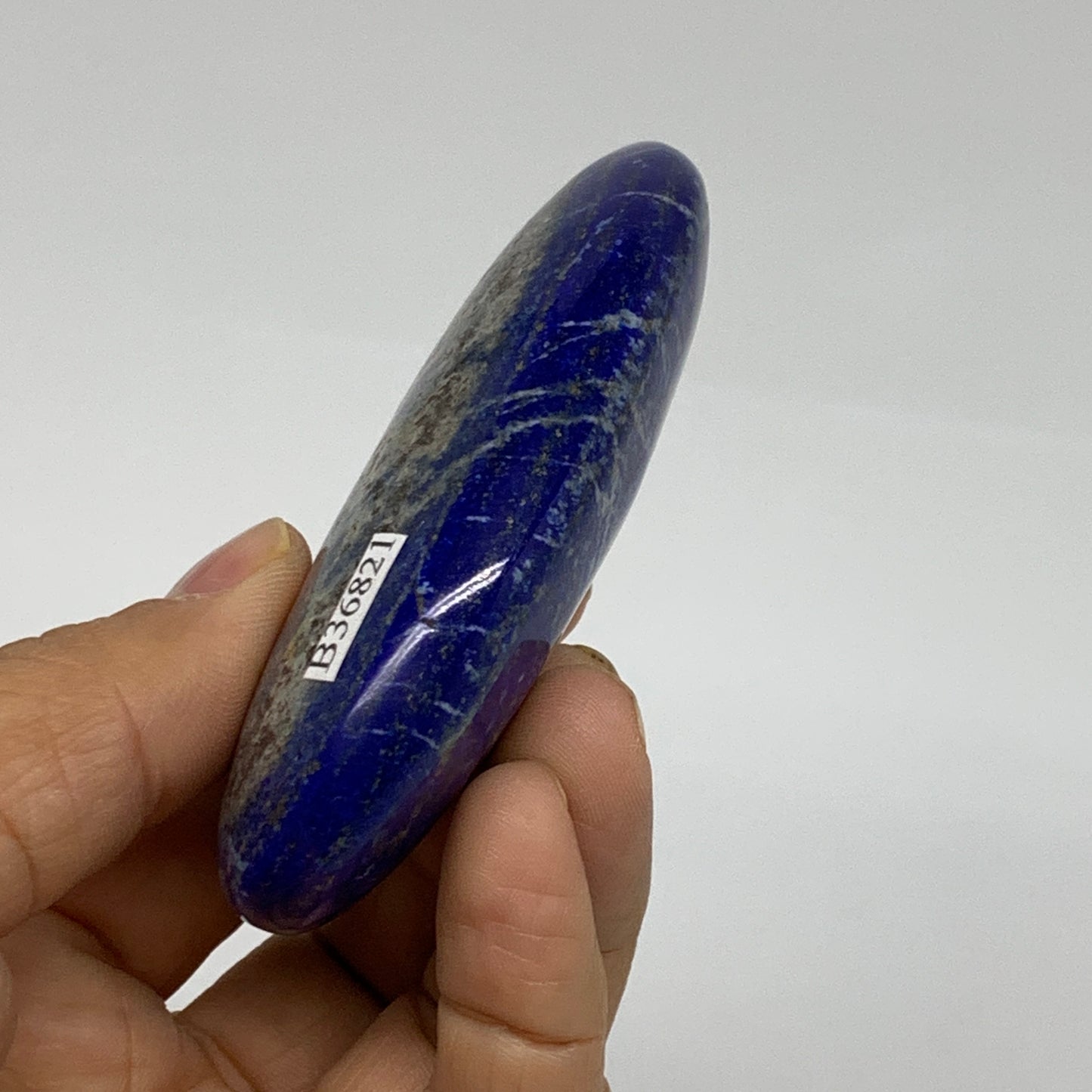 139.9g, 3.2"x1.8"x0.9", Natural Lapis Lazuli Palm Stone @Afghanistan, B36821