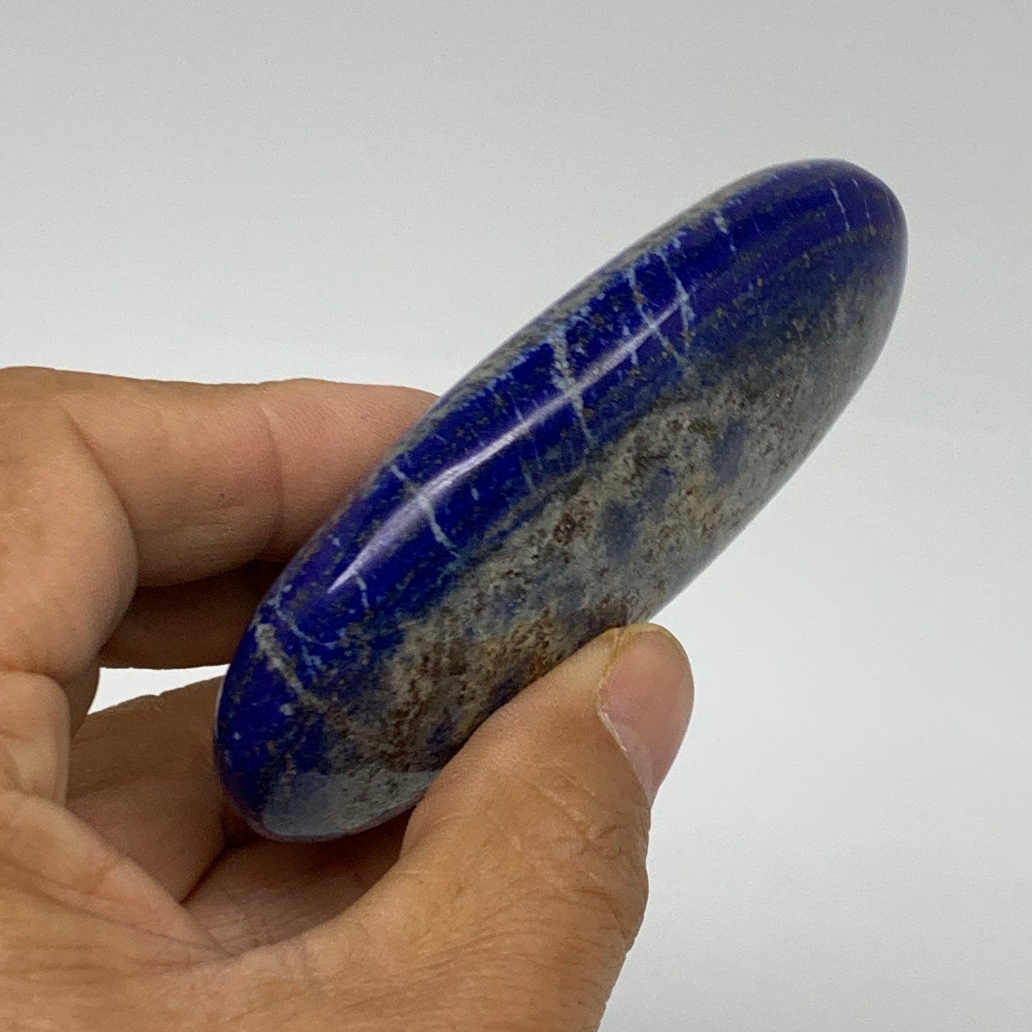 139.9g, 3.2"x1.8"x0.9", Natural Lapis Lazuli Palm Stone @Afghanistan, B36821