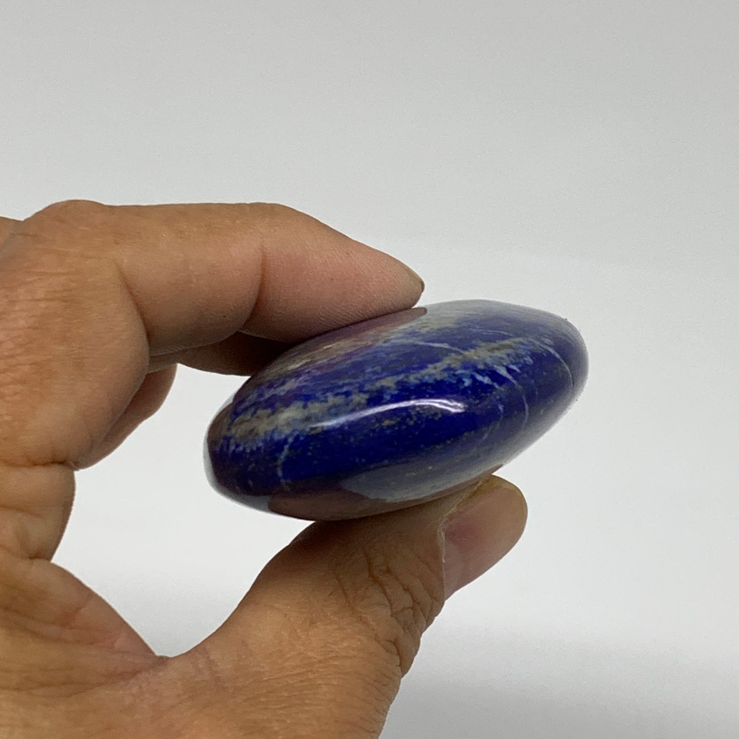 139.9g, 3.2"x1.8"x0.9", Natural Lapis Lazuli Palm Stone @Afghanistan, B36821