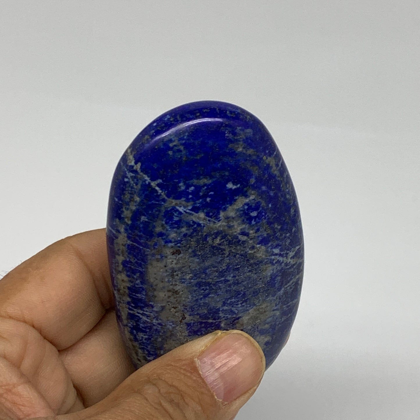 139.9g, 3.2"x1.8"x0.9", Natural Lapis Lazuli Palm Stone @Afghanistan, B36821