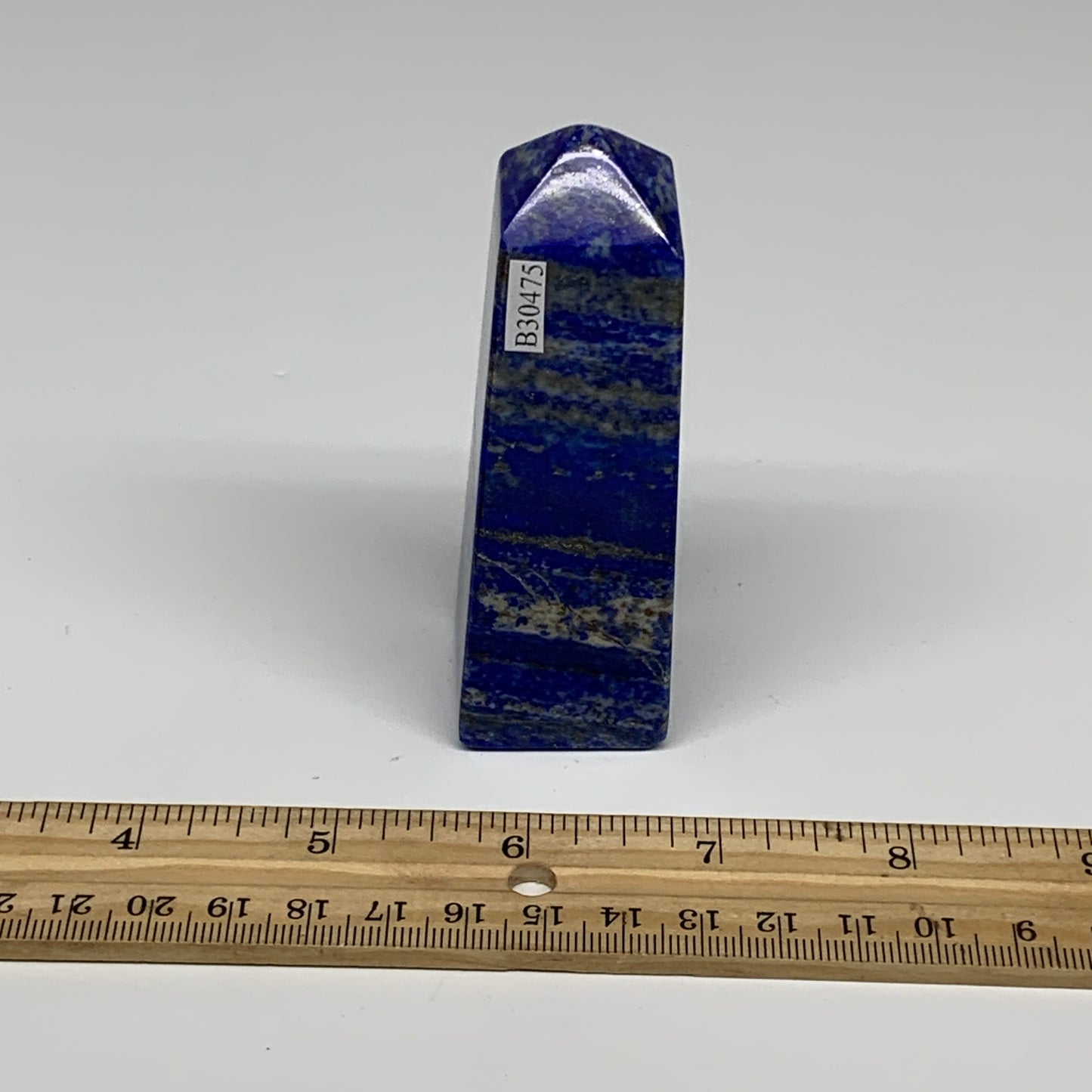170.1g, 3.5"x1.1"x1.1", Natural Lapis Lazuli Tower Point Obelisk Afghanistan,B30