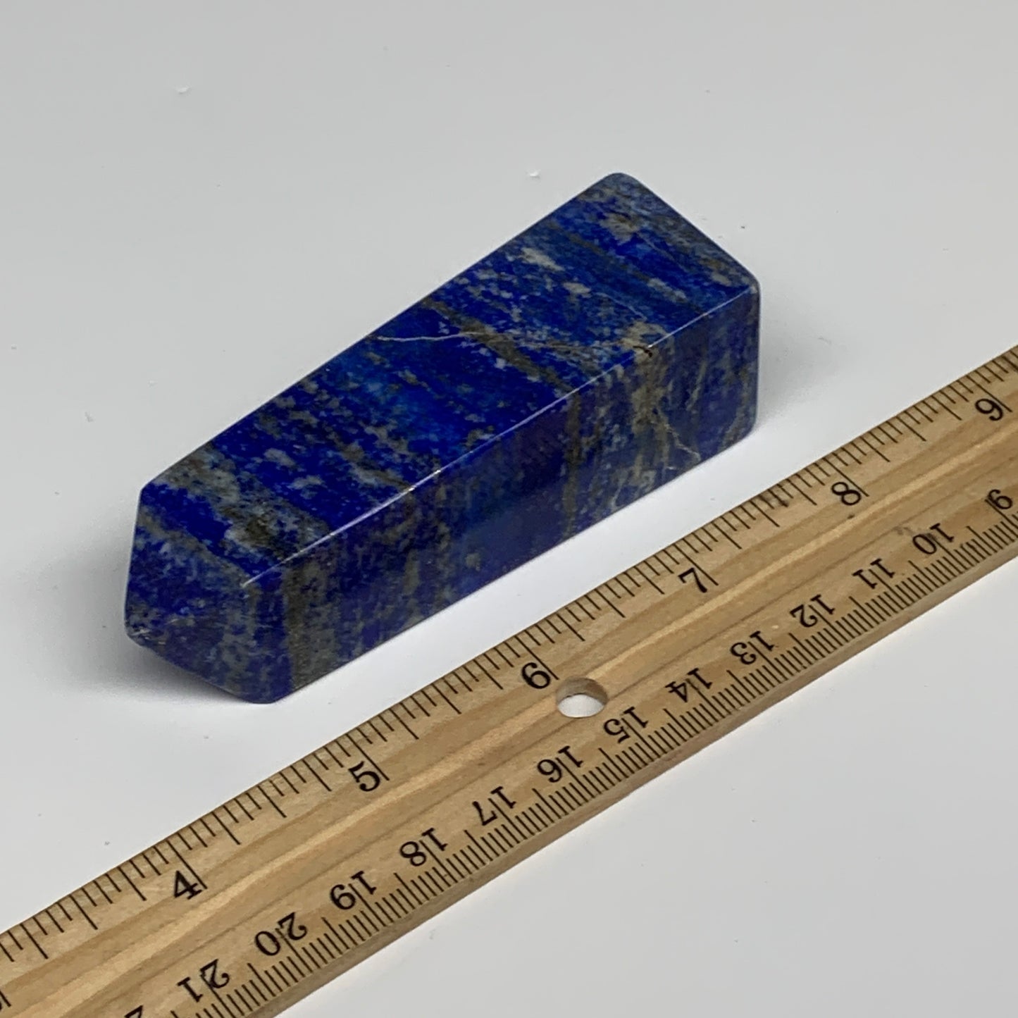170.1g, 3.5"x1.1"x1.1", Natural Lapis Lazuli Tower Point Obelisk Afghanistan,B30