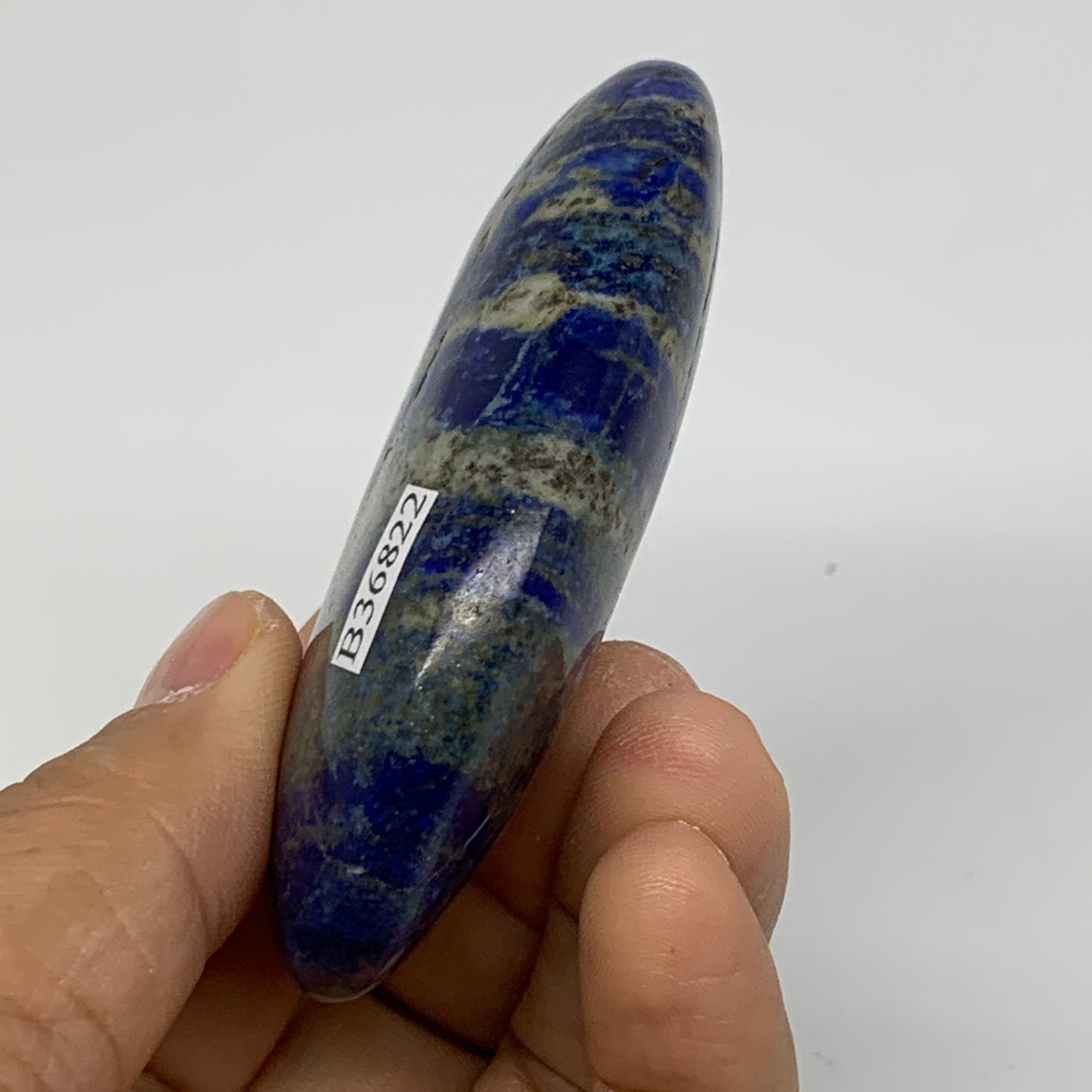 122.9g, 3"x1.8"x0.8", Natural Lapis Lazuli Palm Stone @Afghanistan, B36822