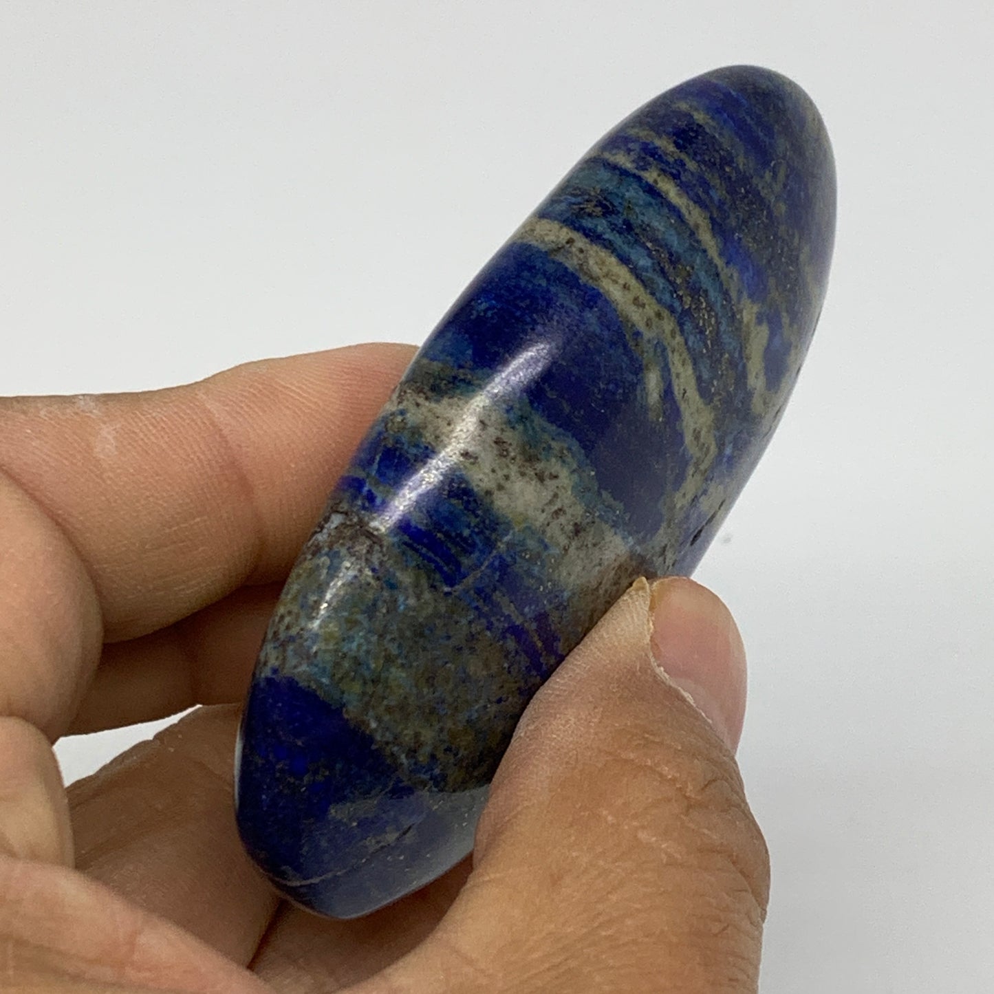 122.9g, 3"x1.8"x0.8", Natural Lapis Lazuli Palm Stone @Afghanistan, B36822