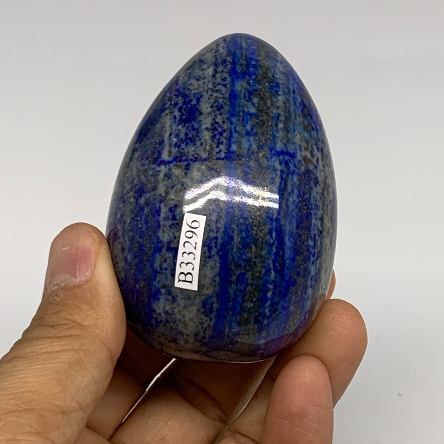 0.55 lbs,  2.7"x1.9", Natural Lapis Lazuli Egg Polished @Afghanistan, B33296