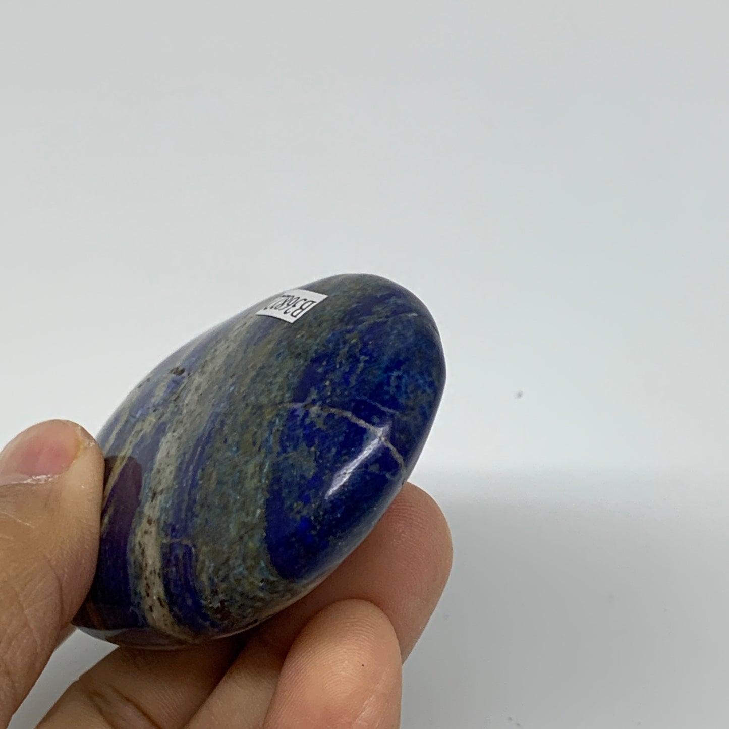 122.9g, 3"x1.8"x0.8", Natural Lapis Lazuli Palm Stone @Afghanistan, B36822