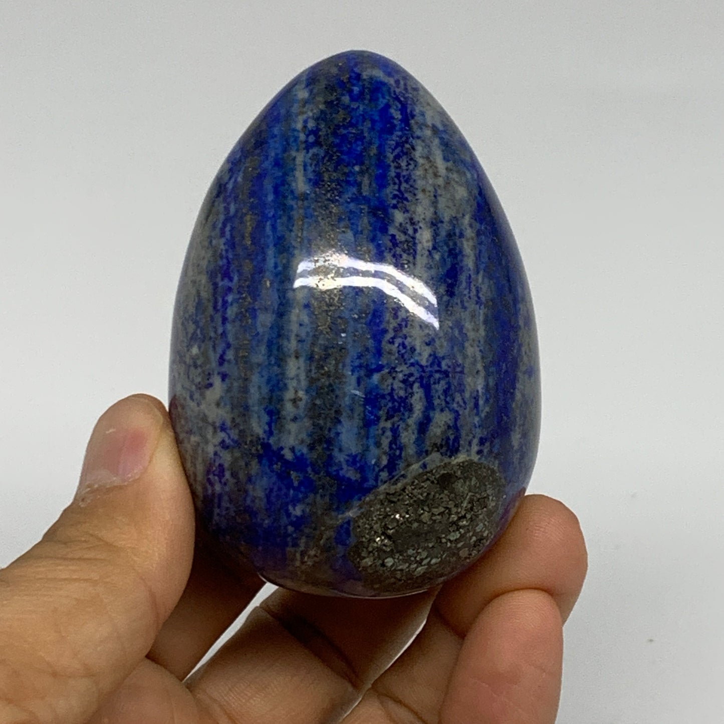 0.55 lbs,  2.7"x1.9", Natural Lapis Lazuli Egg Polished @Afghanistan, B33296