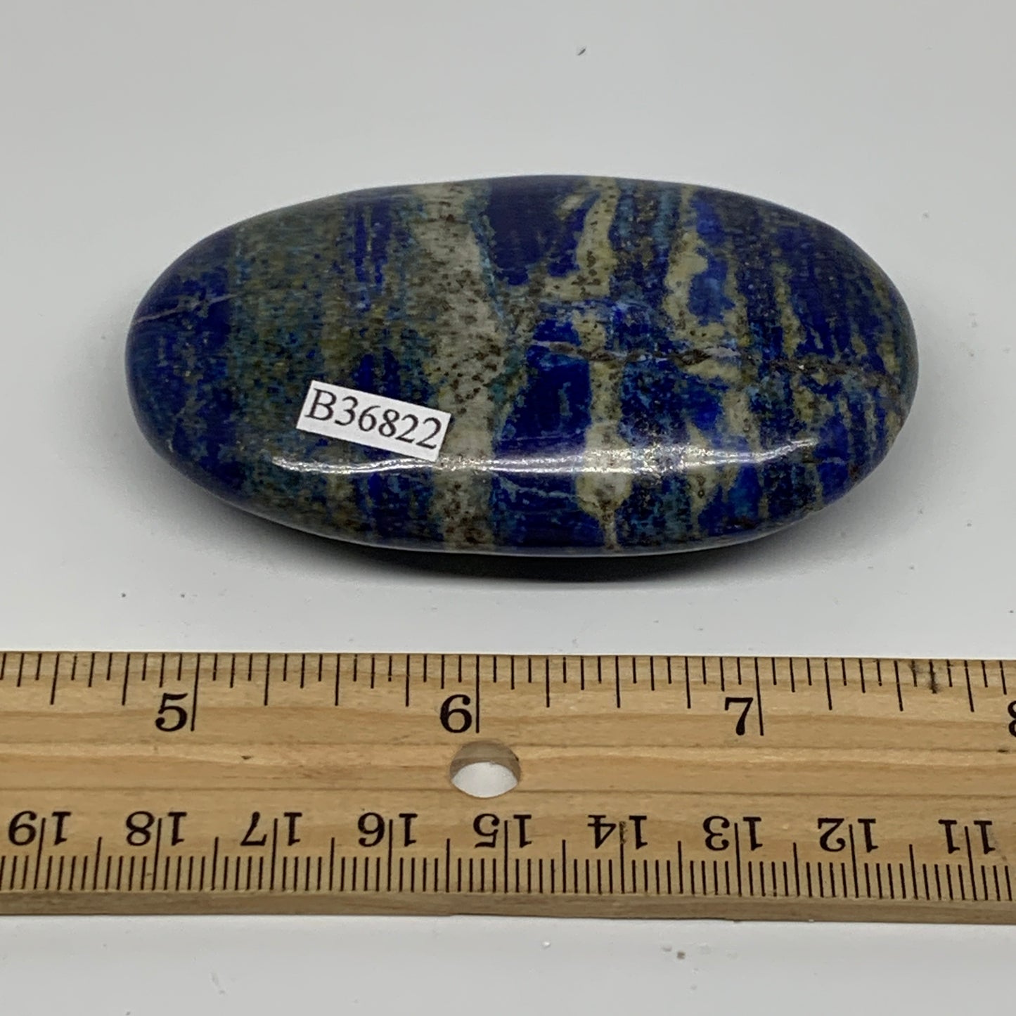122.9g, 3"x1.8"x0.8", Natural Lapis Lazuli Palm Stone @Afghanistan, B36822